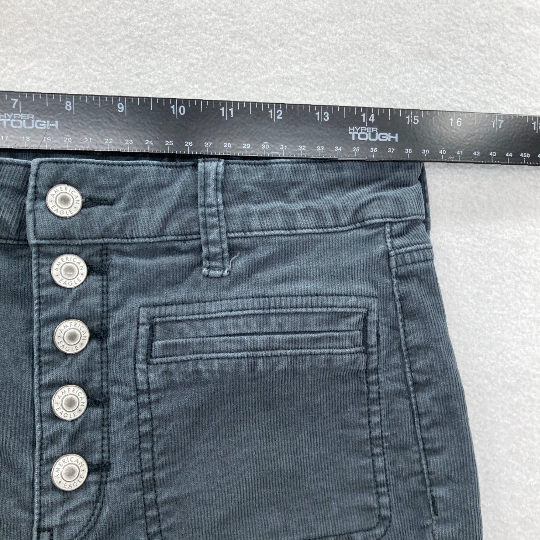 American Eagle Outfitters American Eagle Outfitters Corduroy Pants Women's 8 Gray Stretch Flared Button Fly Boho Y2K Size 30" / US 8 / IT 44 - 6 Thumbnail