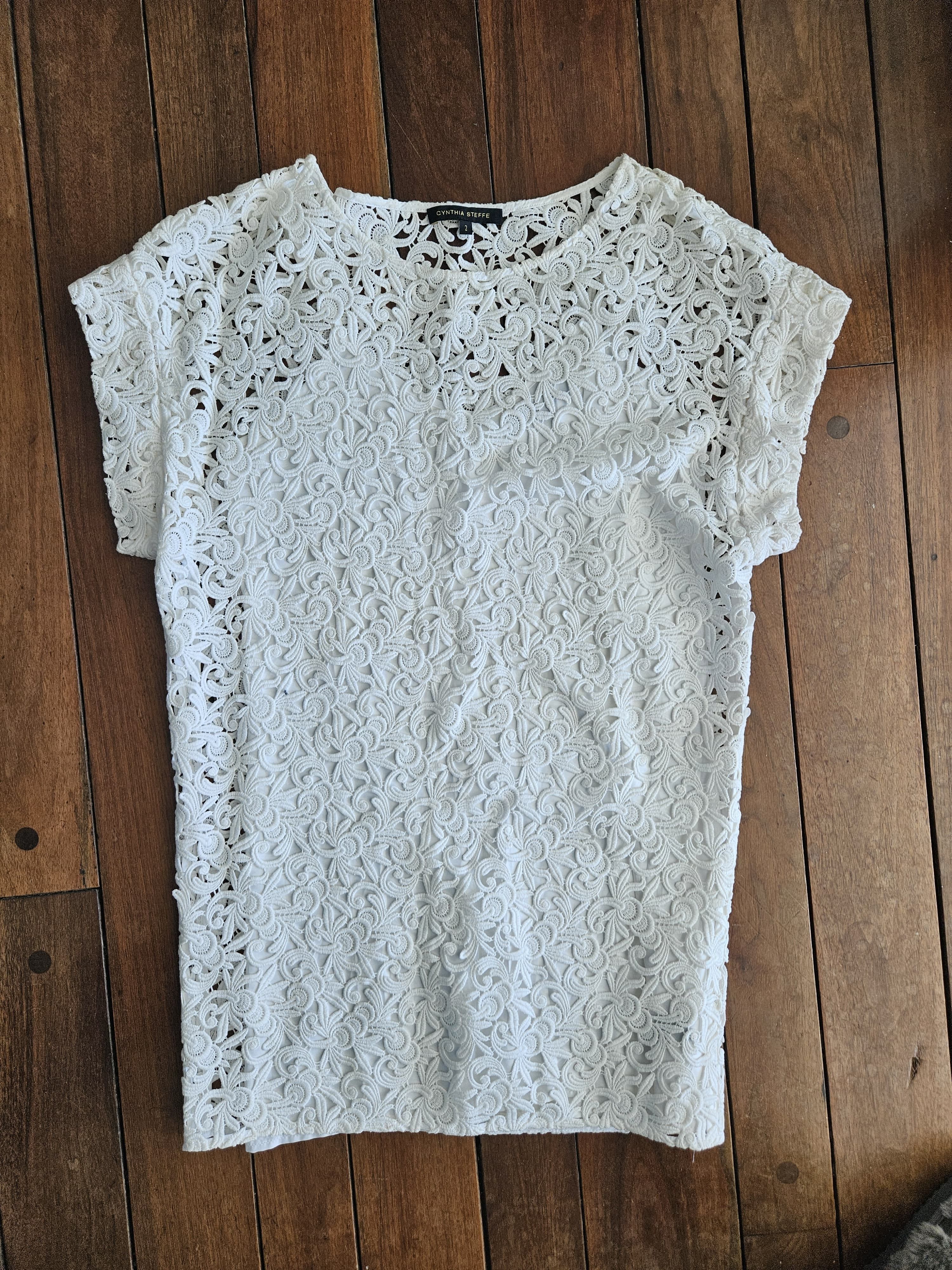 Other Cynthia Steffe White Lace Mini Dress Size XS / US 0-2 / IT 36-38 - 1 Thumbnail