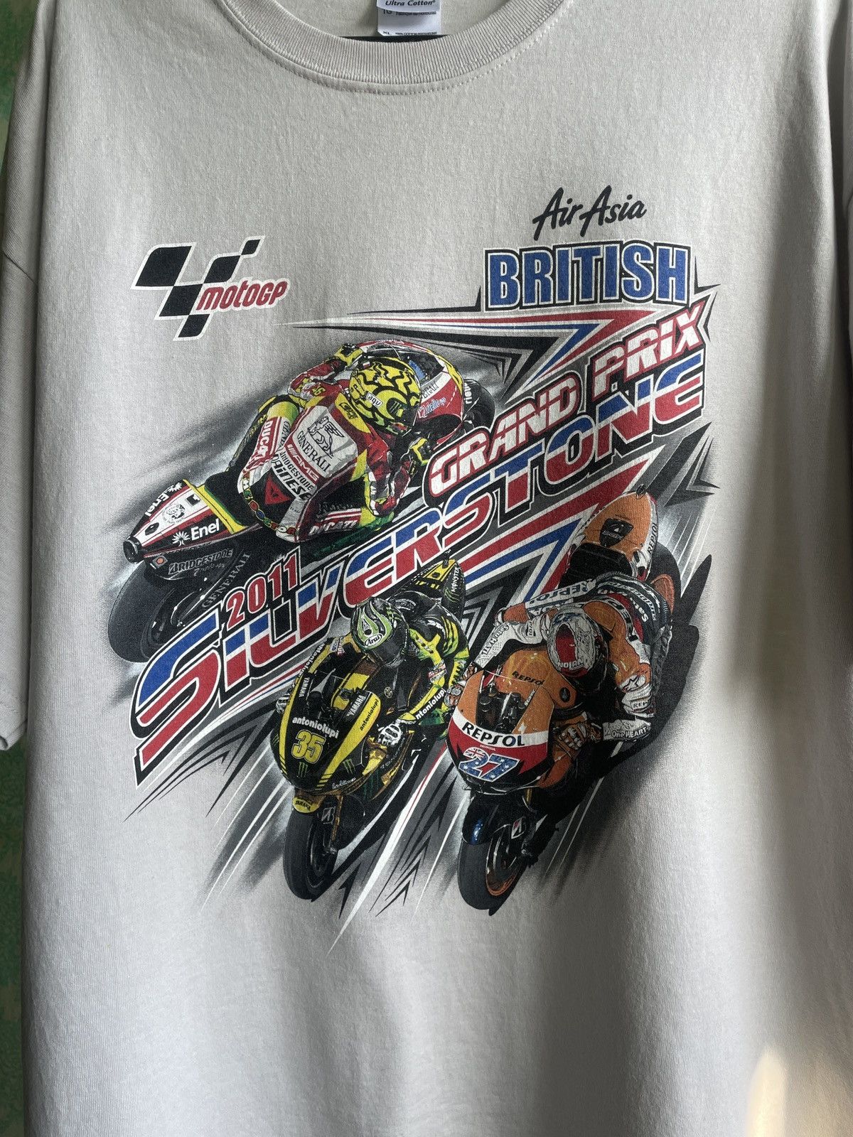 Gildan Moto GP Air Asia British Grand Prix Silverstone 2011 t shirt Size US XL / EU 56 / 4 - 2 Thumbnail