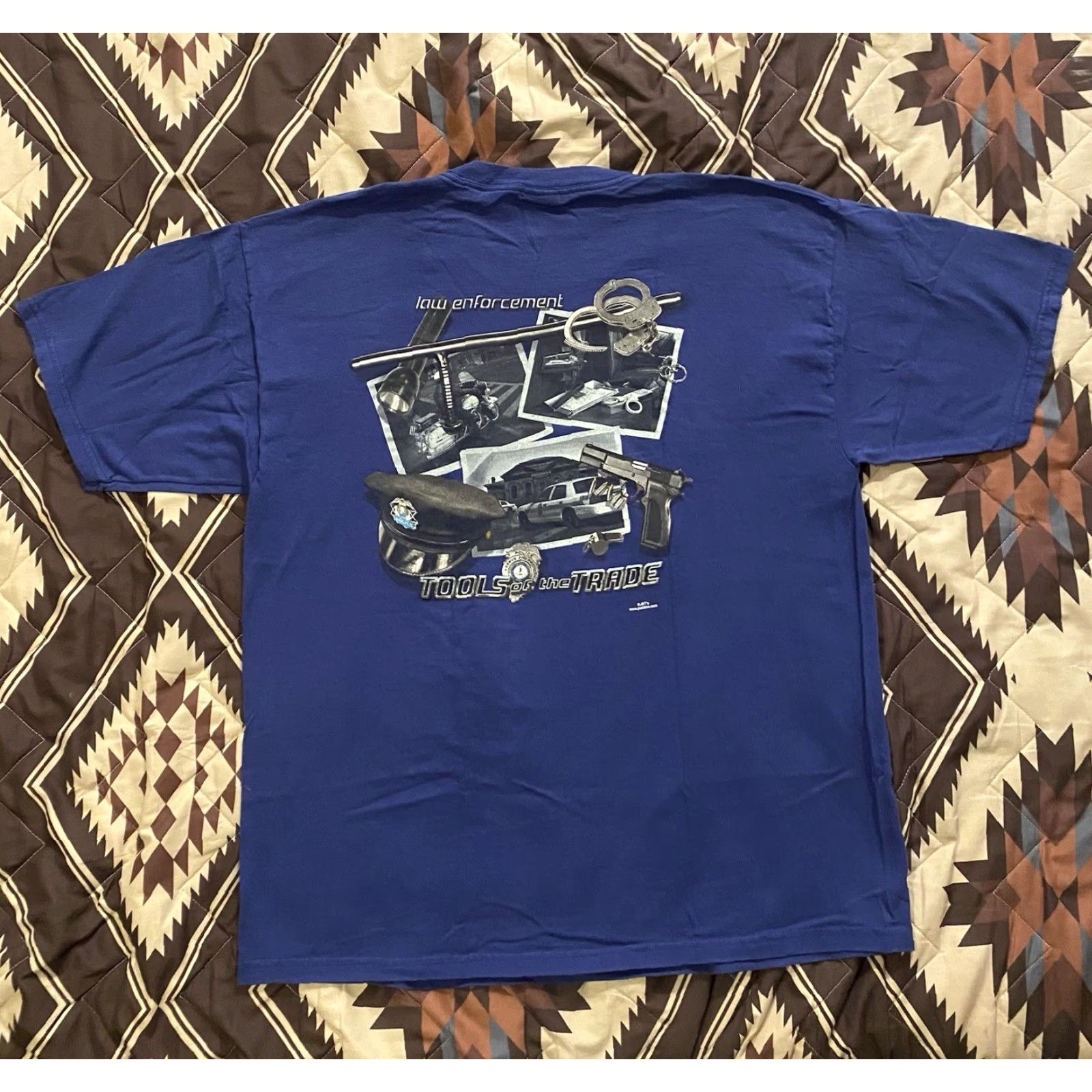 Gildan VINTAGE Gildan Tools Of The Trade Law Enforcement T Shirt Blue Mens XL NWOT Size US XL / EU 56 / 4 - 3 Thumbnail