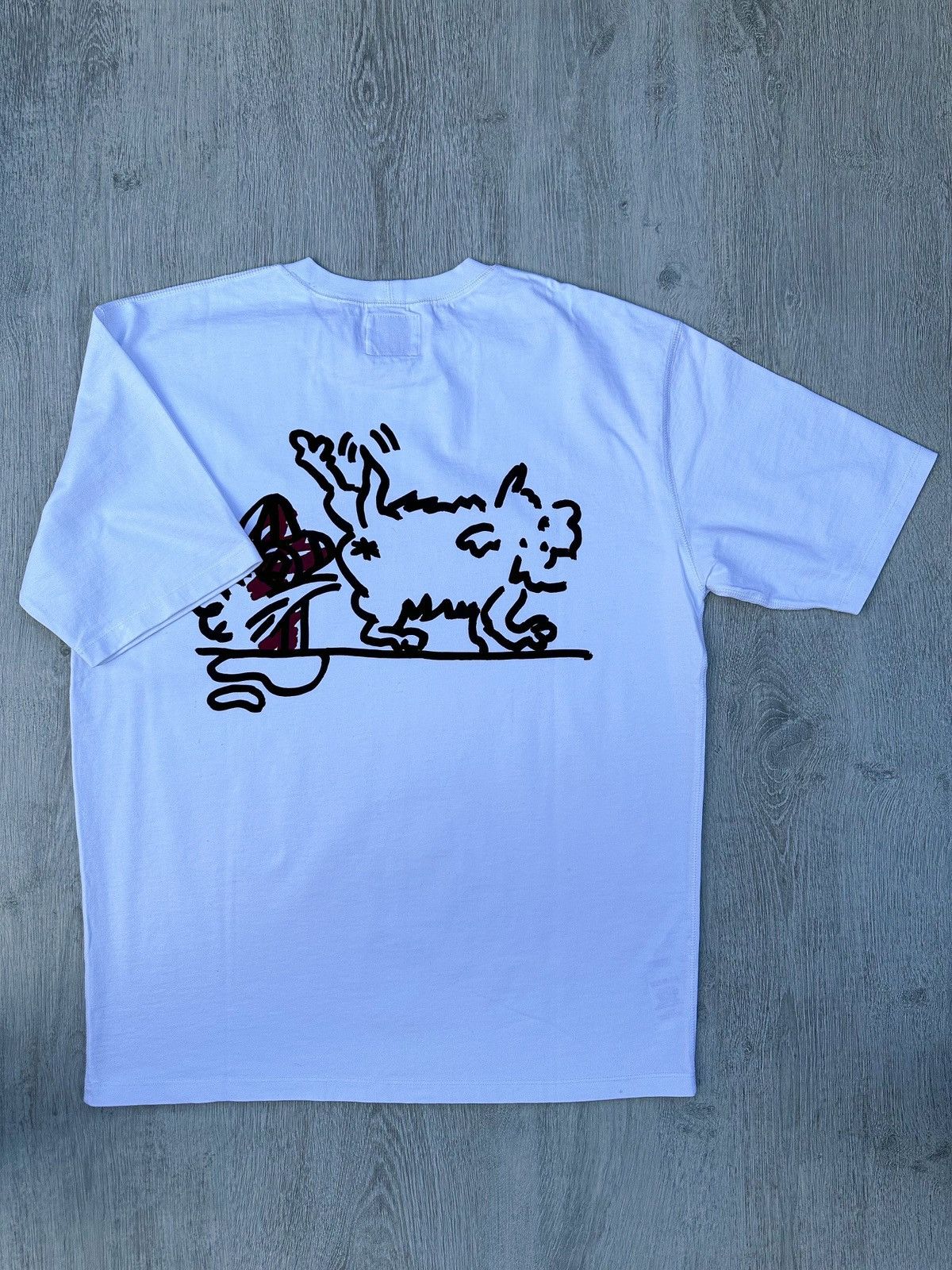 Drake's Drake's X Throwing Fits White Print Tee Shirt Size US M / EU 48-50 / 2 - 2 Thumbnail