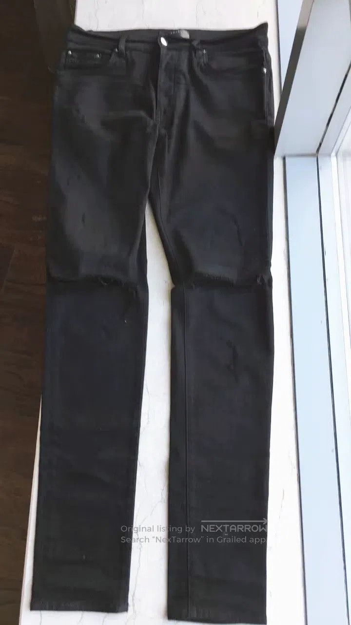 Amiri Amiri Men's knee hole denim pants all-match pure black 33 Size US 33 - 1 Thumbnail