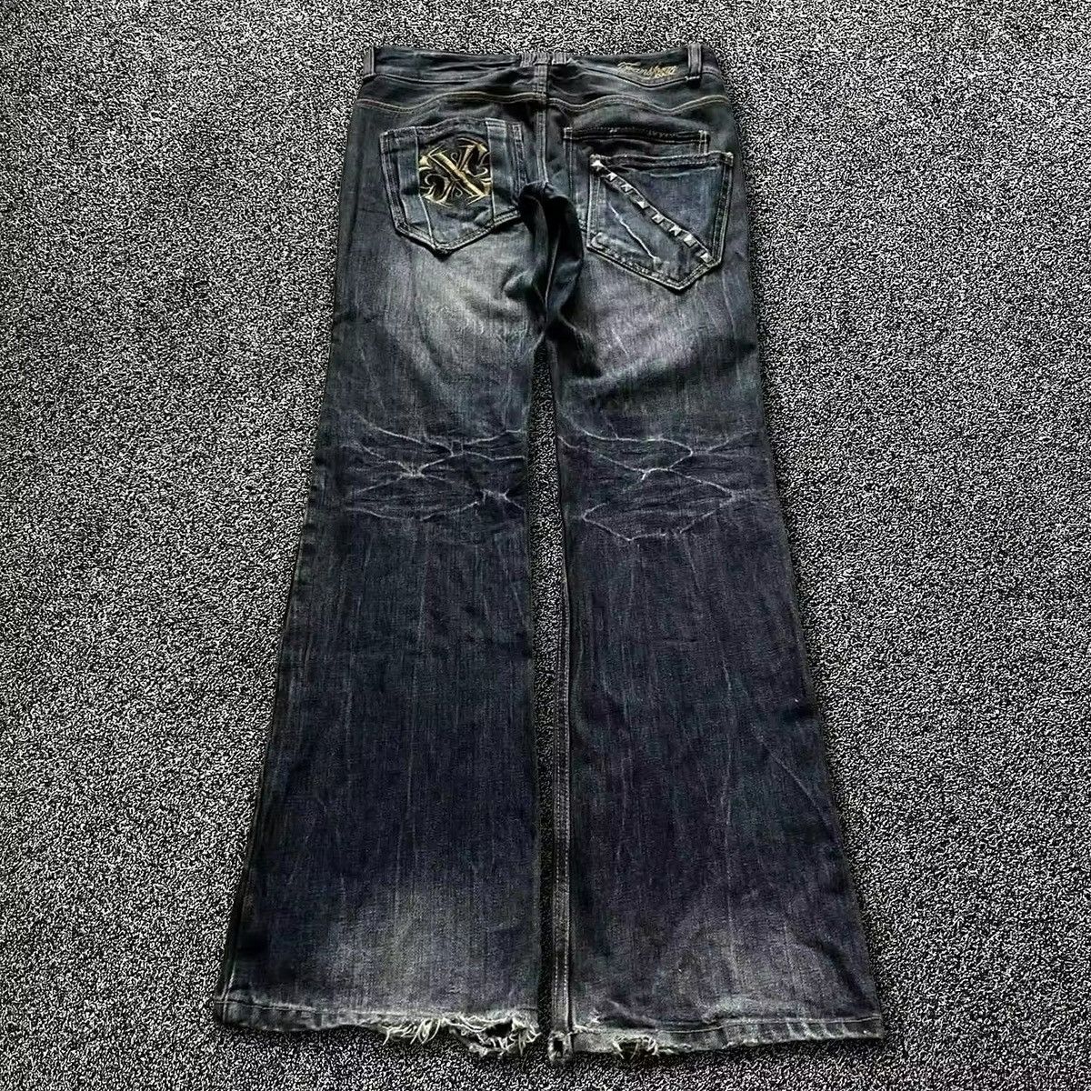 Jean High Washed Patchwork Wide Leg Jeans Size US 31 - 2 Thumbnail