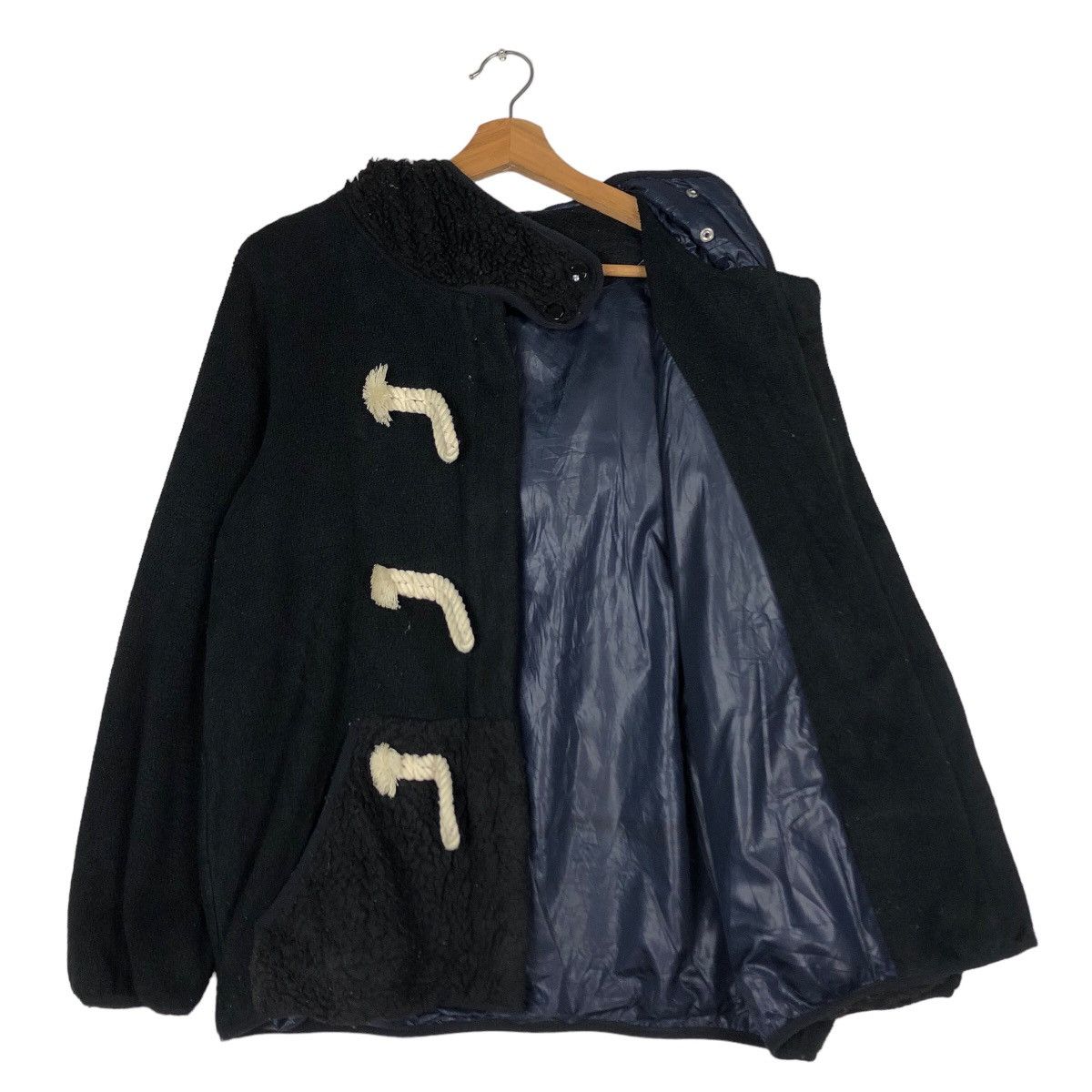 Issey Miyake 🔥Wool Biker Jacket Wood Button Mercibeaucoup Jevous Enprie Size US M / EU 48-50 / 2 - 12 Thumbnail