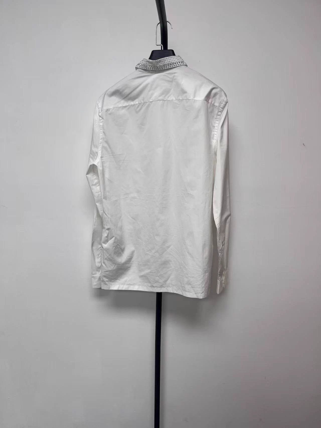 Prada PRADA Cotton Sequin Long Sleeve Sun Shirt White Men's 39 Size US XS / EU 42 / 0 - 2 Thumbnail