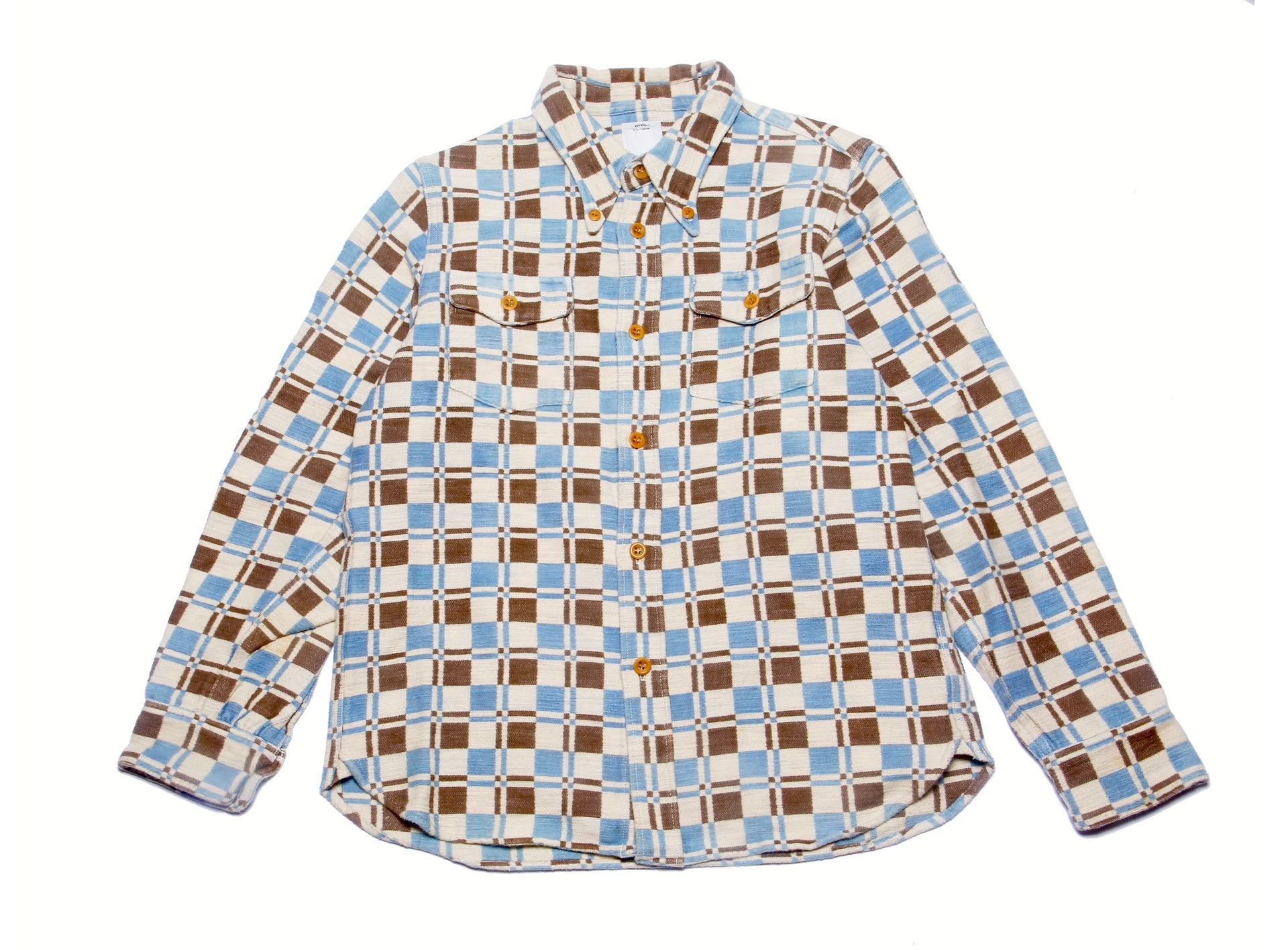 Visvim Visvim 16AW Wally Shirt Indigo Dobby Check Size 2 Size US M / EU 48-50 / 2 - 1 Thumbnail