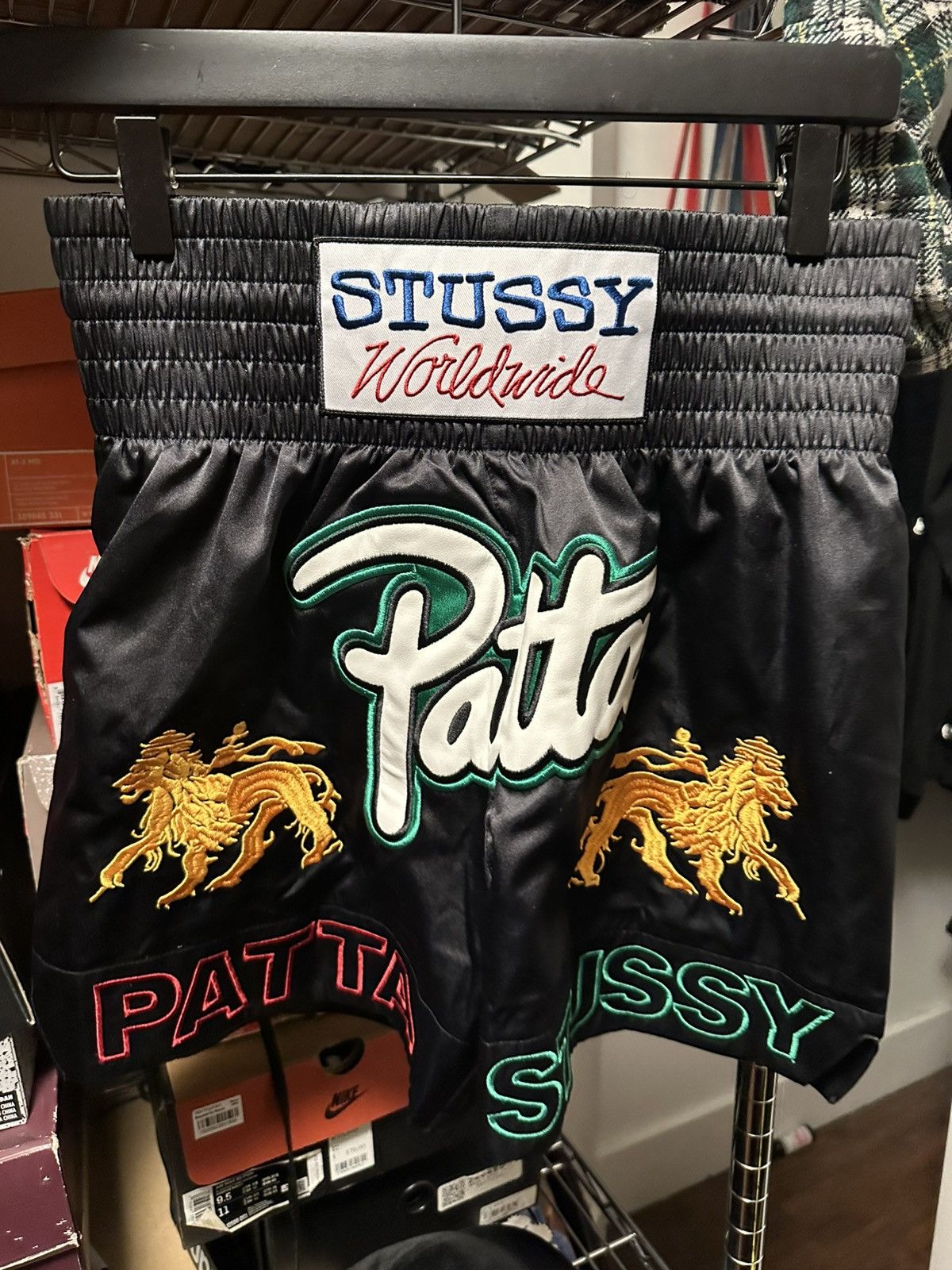 Stussy Patta Boxing Short Mサイズ Stussy x Patta Boxing Short Black Men's - SS24 - US