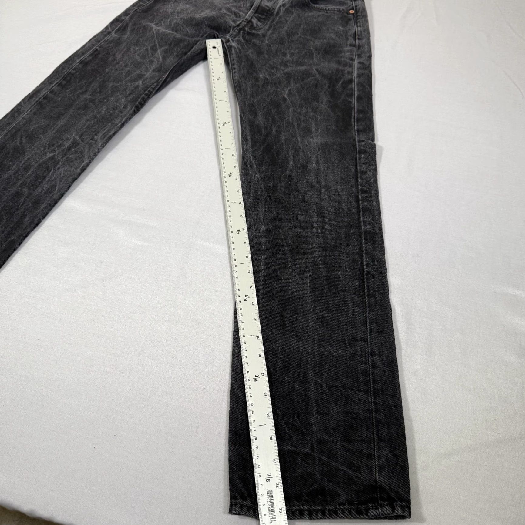 Levi's Levi's 501 Jeans Mens Regular Straight Denim Black 32x34 Button Fly Cowboy Western Pockets 5-Pocket Style Cotton Denim Leather Patch Size US 32 / EU 48 - 3 Thumbnail