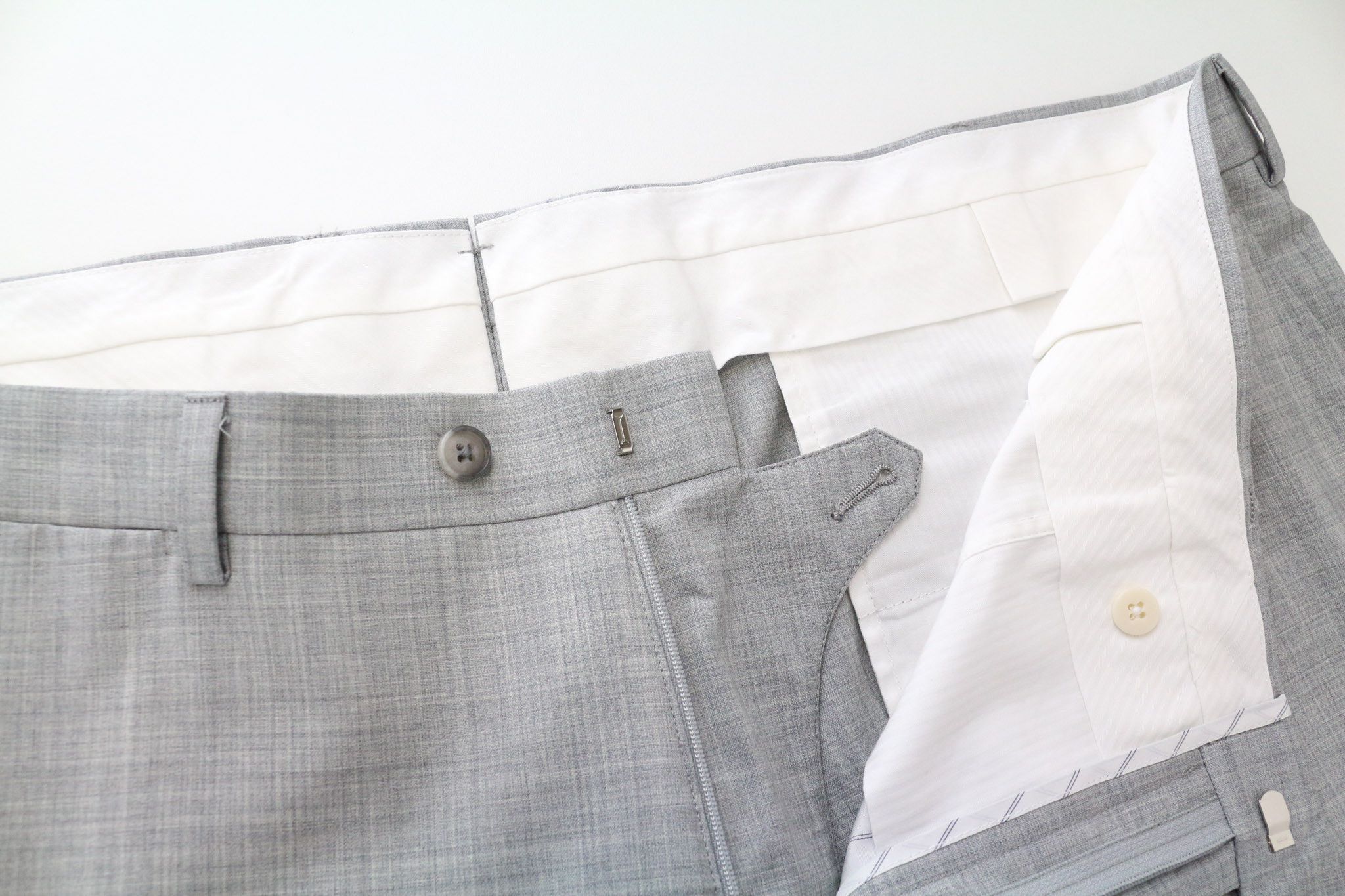 Suitsupply SOHO TURN UP UK44R Grey Melange Slim Wool Trousers 75323 Size 44R - 4 Thumbnail
