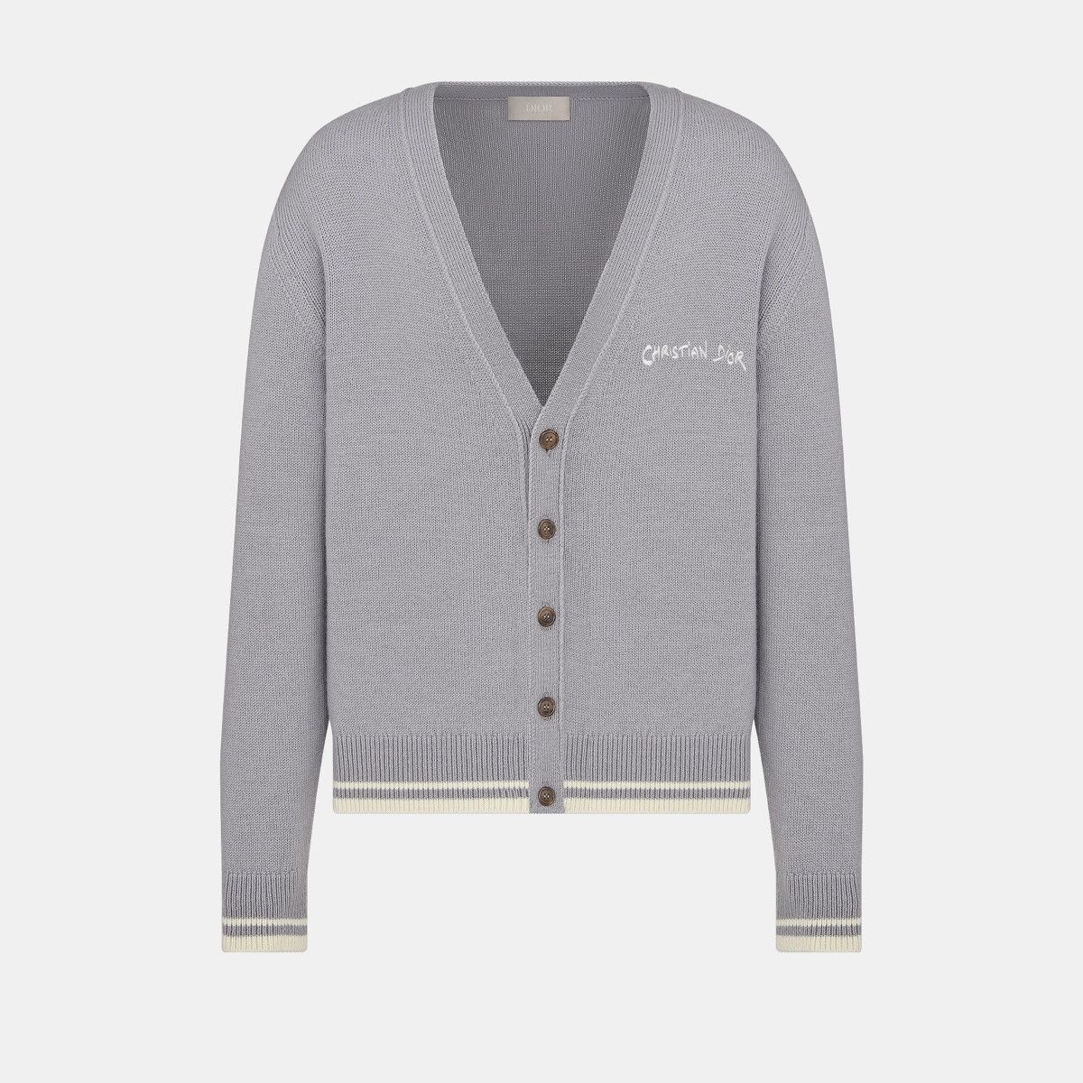 Dior o1bcso1str0226 Tag Cardigan in Grey Size US L / EU 52-54 / 3 - 1 Thumbnail
