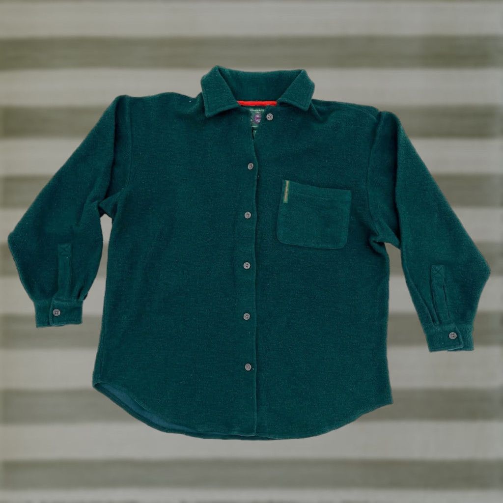 Abercrombie & Fitch VINTAGE Abercrombie & Fitch Adirondack Trail Guide Fleece Shirt Men's Sz M Green 90s Button-Up Size US M / EU 48-50 / 2 - 1 Thumbnail