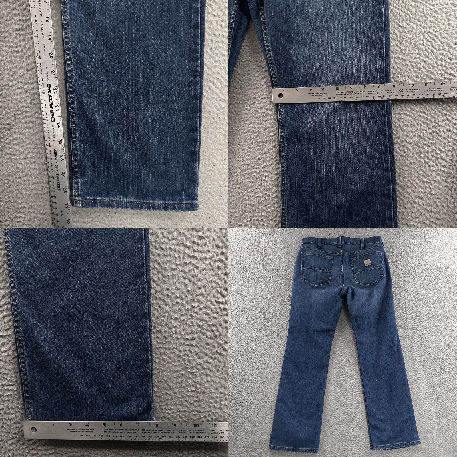 Carhartt Carhartt Jeans Blue 32x30 Relaxed Fit Rugged Flex 5 Pocket Cotton Blend Mens Denim Straight Pocket Quality Inseam 29" Regular, 32x30, Blue, Men Size US 32 / EU 48 - 8 Thumbnail