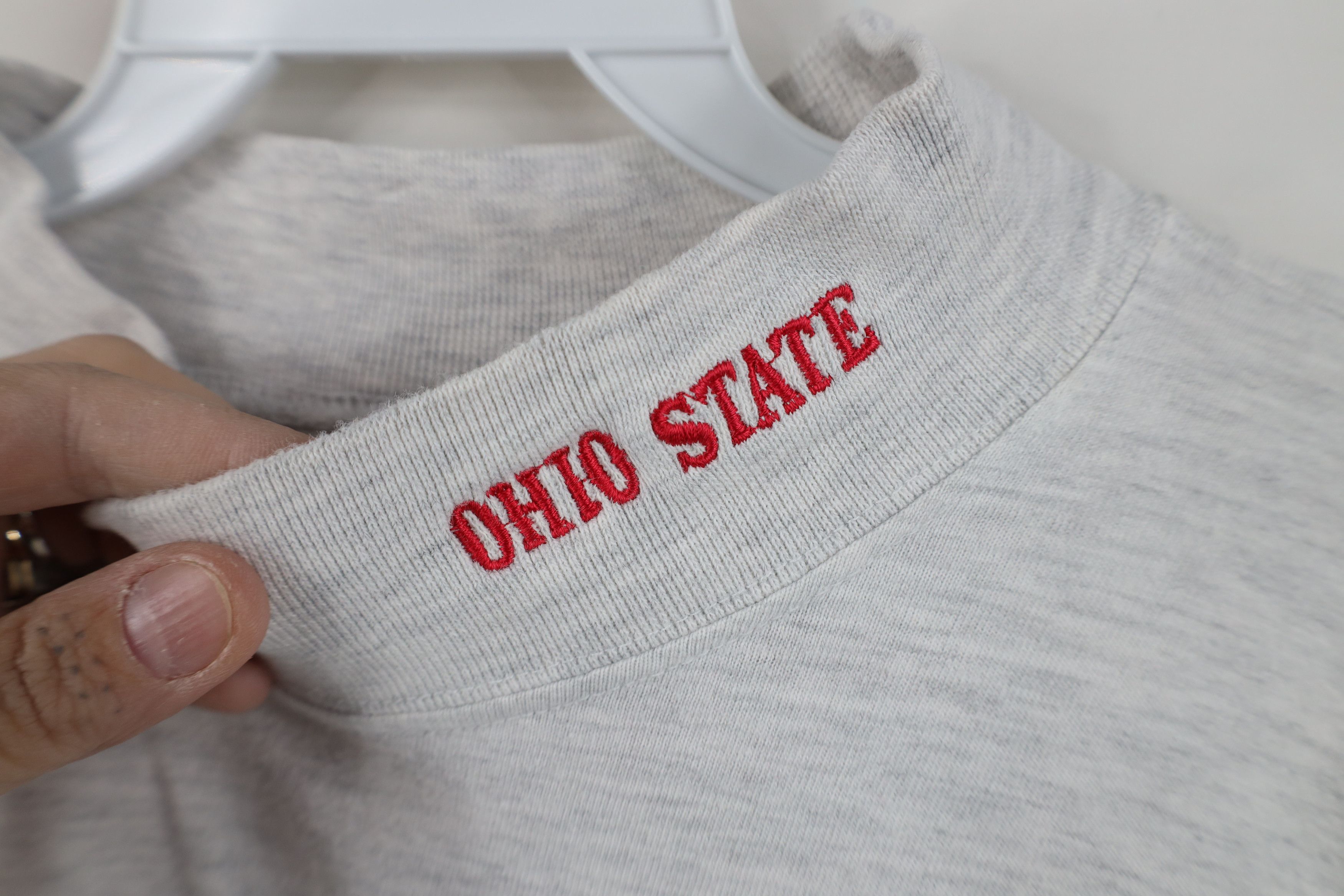Vintage Vintage 90s Ohio State University Mock Neck T-Shirt Gray Size US L / EU 52-54 / 3 - 4 Thumbnail