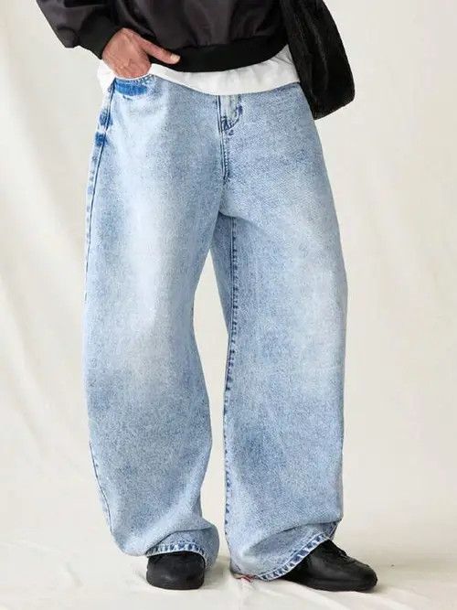 Jean Light Blue Baggy Wide Leg Denim Jeans 90s Size US 32 / EU 48 - 1 Thumbnail