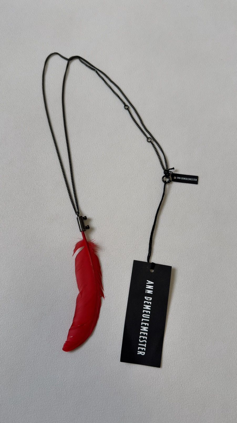 Ann Demeulemeester Late 2000s ‘Red Feather’ Chain Necklace Size ONE SIZE - 12 Thumbnail