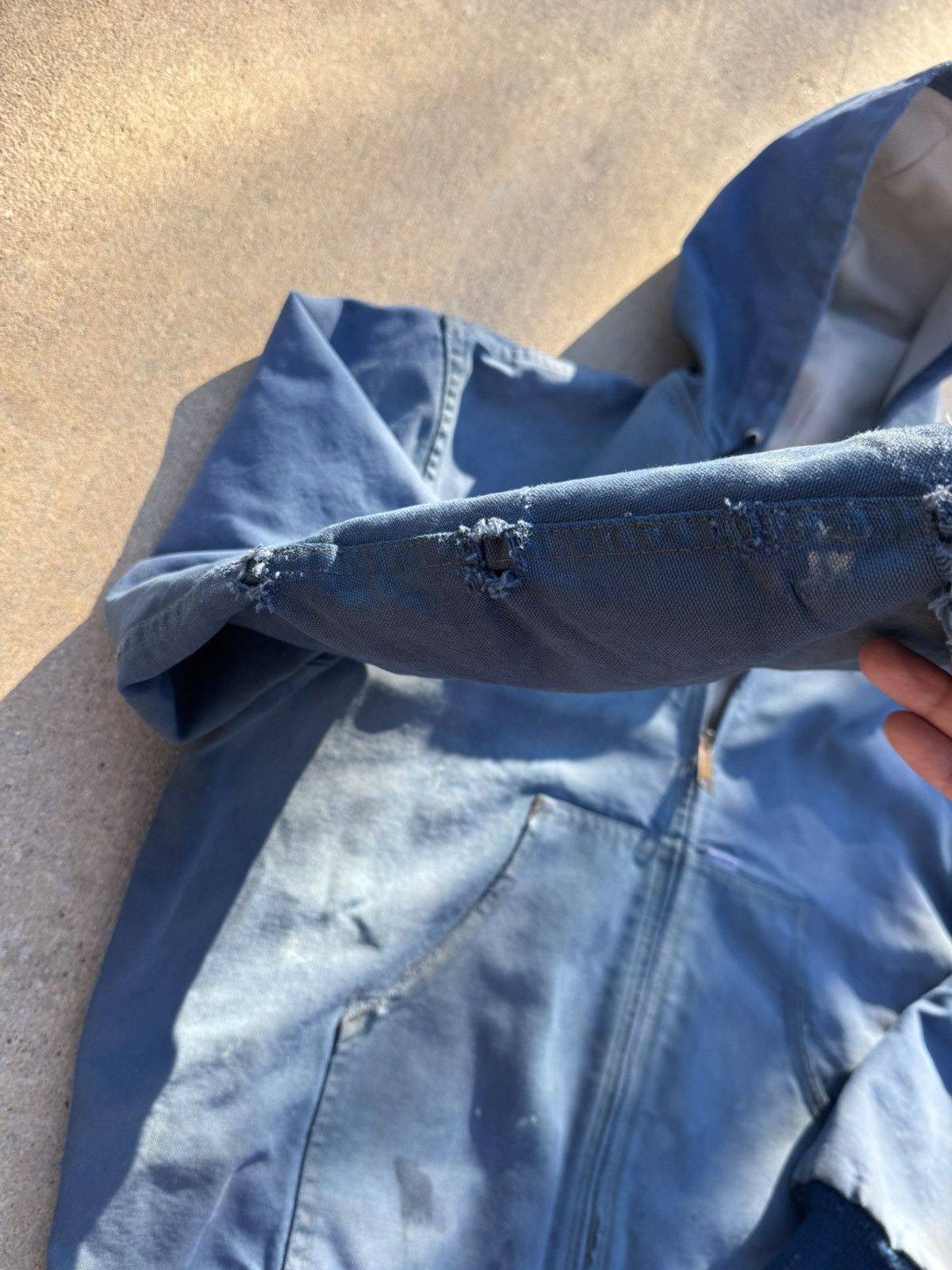 Carhartt 90s Carhartt Thermal Lined Sun Faded Blue Jacket With Hood Size US M / EU 48-50 / 2 - 8 Thumbnail