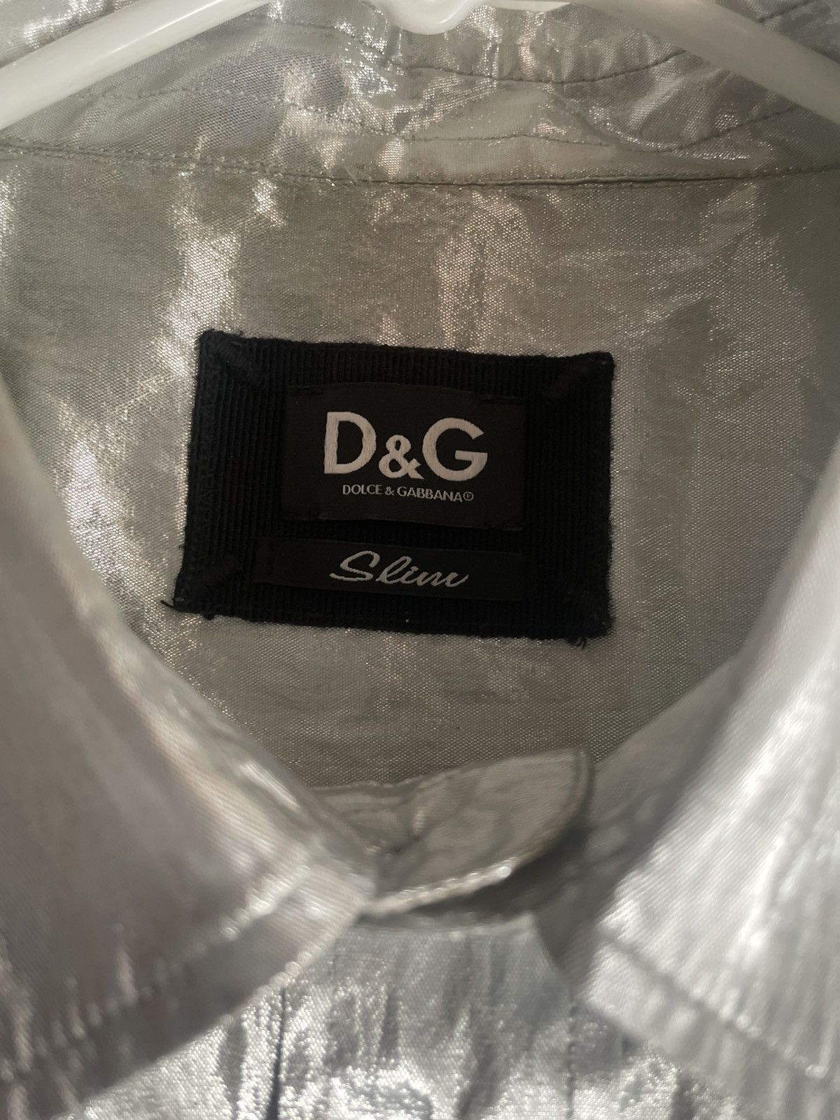 Dolce & Gabbana D&G "Metallic Silver" Dress Shirt Size US S / EU 44-46 / 1 - 3 Thumbnail