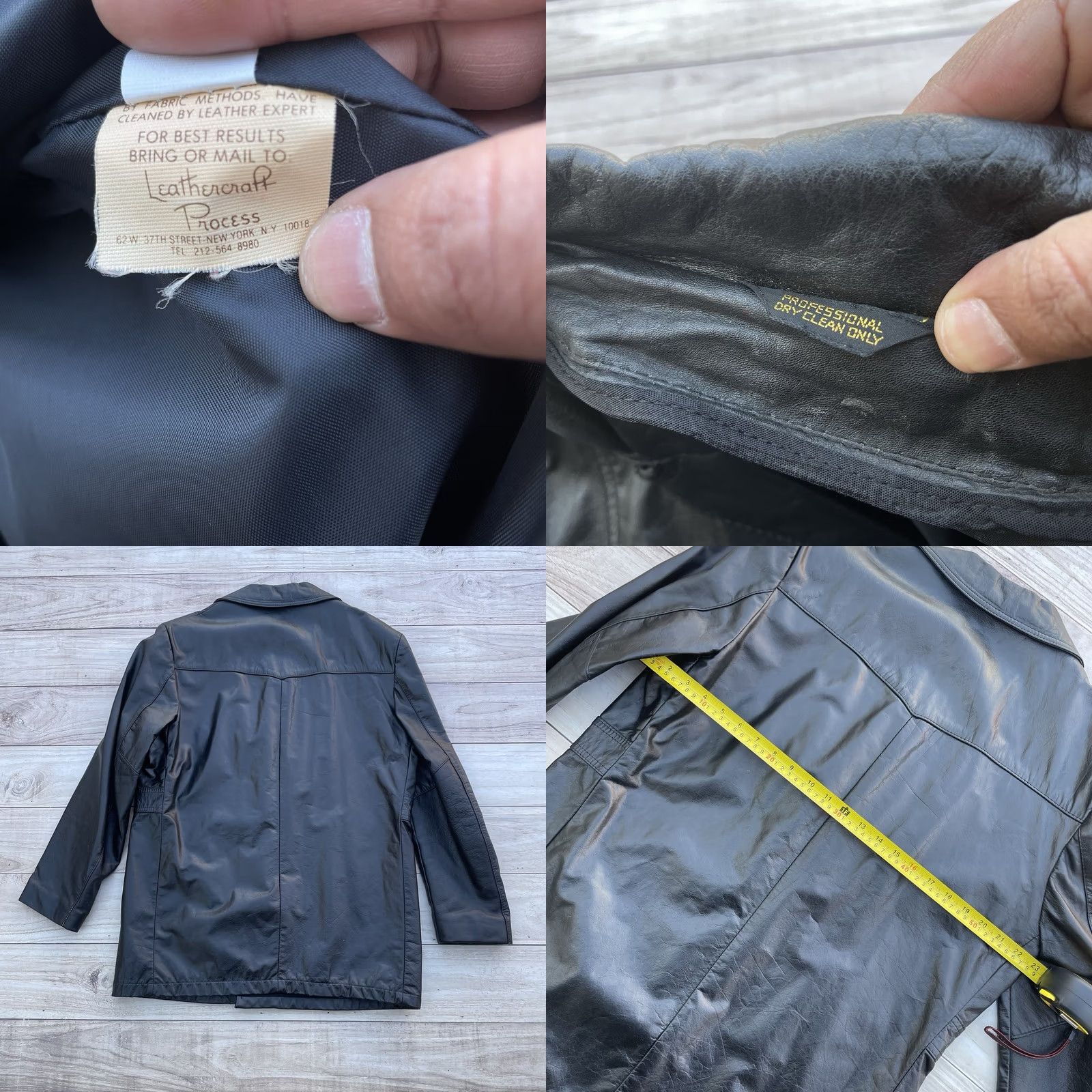 Vintage VINTAGE Leather Jacket Unbranded Long Jacket 42R Black Mens Womens Regular 4 Button Spread Collar Retro Leather Jacket Long Sleeve Blazer Coat Size US XS / EU 42 / 0 - 8 Thumbnail