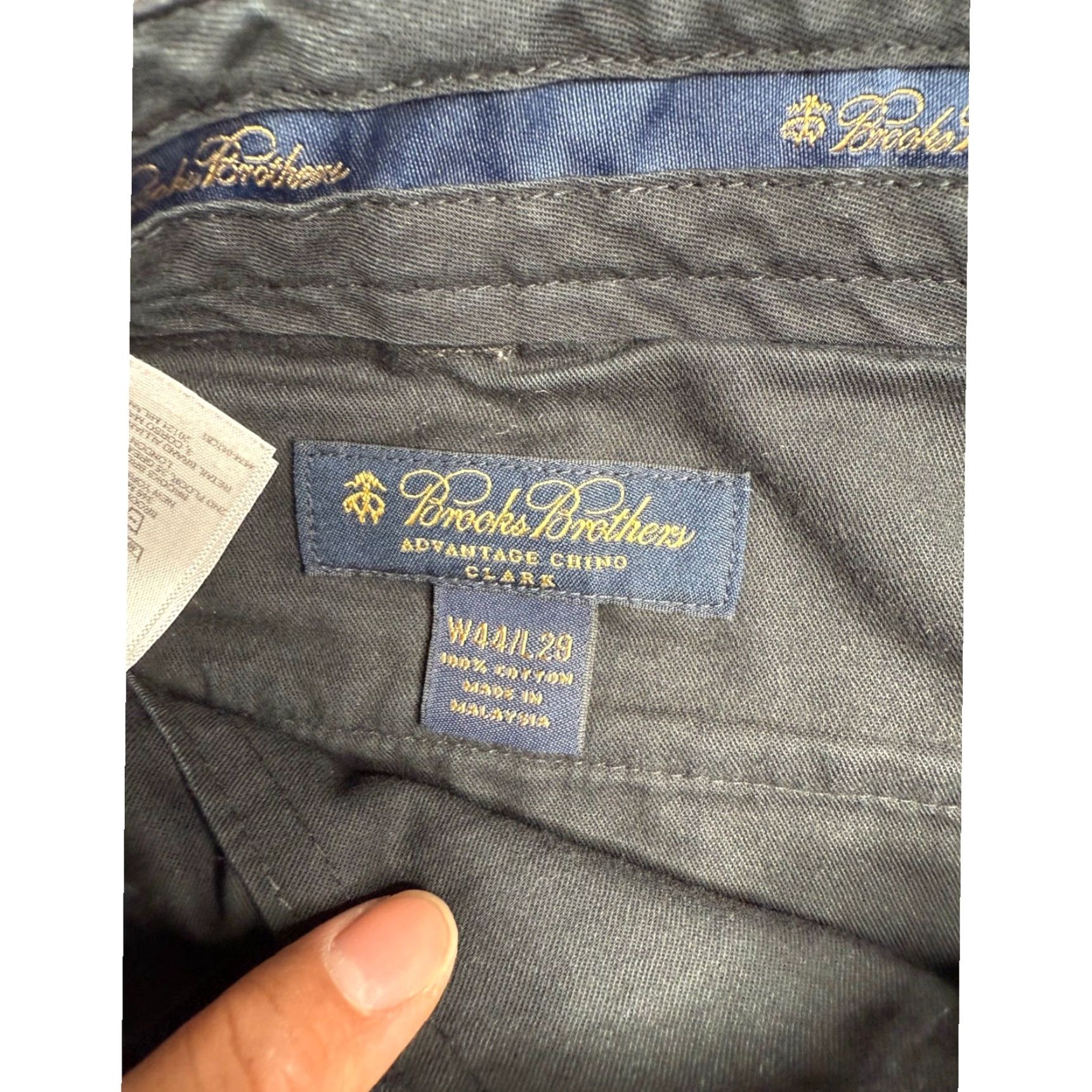 Brooks Brothers Brooks Brothers Advantage Chino Pants Mens 44x28 Gray Cotton Regular Straight Front Zipper Pocket Casual, Business, Workwear Mens Size US 44 / EU 60 - 3 Thumbnail
