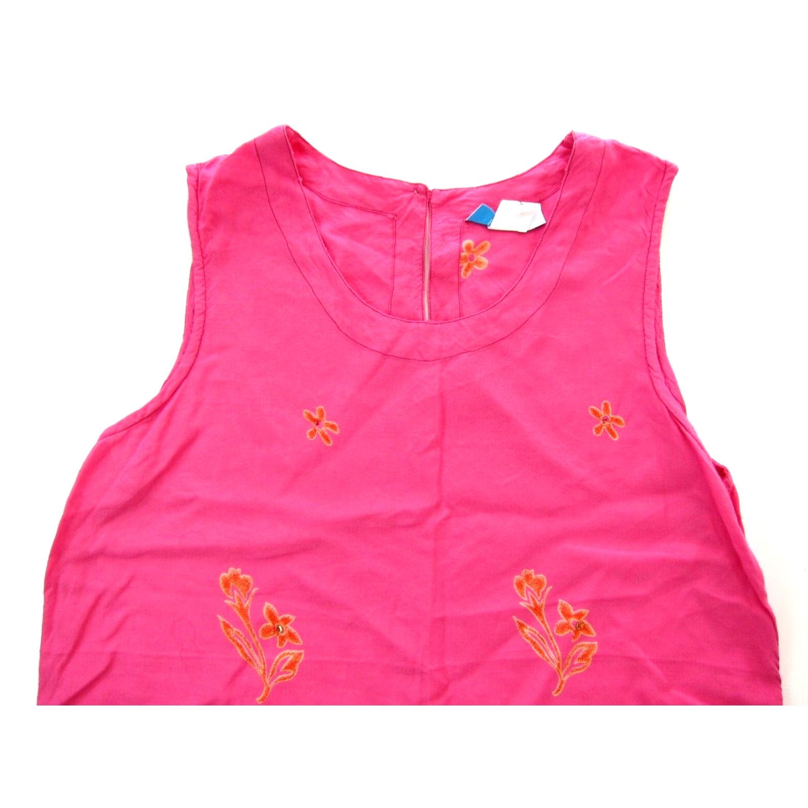Vintage VINTAGE Hi Lites Pink Yellow Floral Hawaiian Beaded Rayon Midi Tank Sun Dress L Size L / US 10 / IT 46 - 3 Thumbnail
