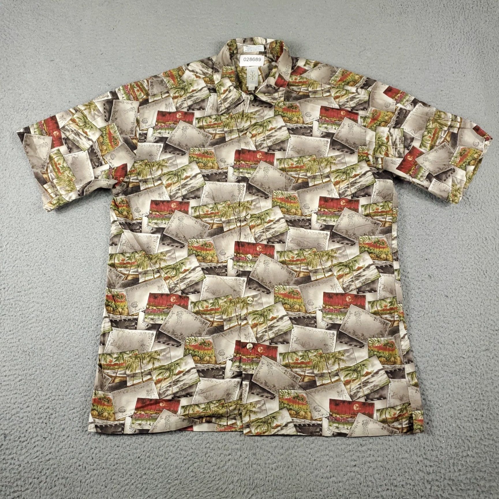 Vintage VINTAGE Burma Bibas Shirt Mens Medium Beige Postcard Print Geometric Button-Up 90s Mens Size US M / EU 48-50 / 2 - 2 Thumbnail