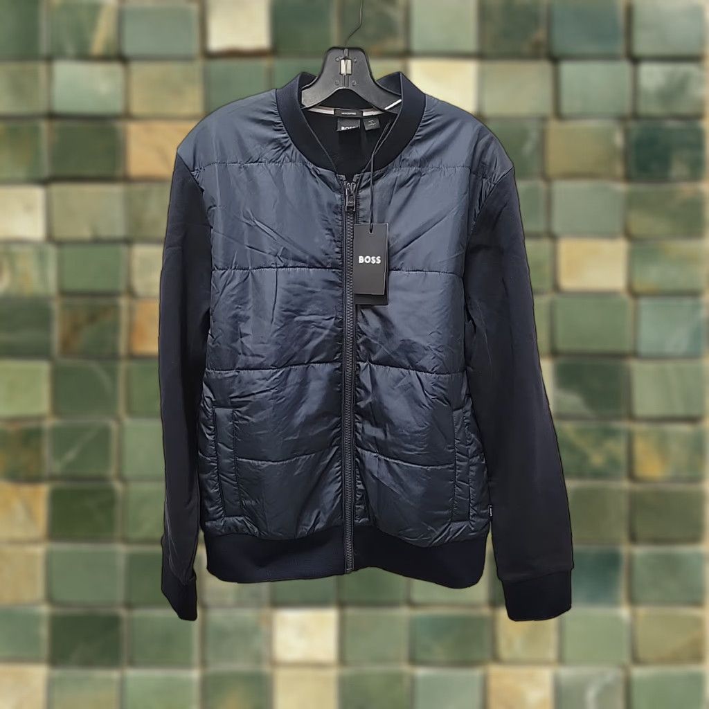 Hugo Boss HUGO BOSS Sweater Puffer Jacket Bomber Mens Size S Blue NWT Full Zip Cotton Baroque Chest 21 Length 27 Size US S / EU 44-46 / 1 - 1 Thumbnail