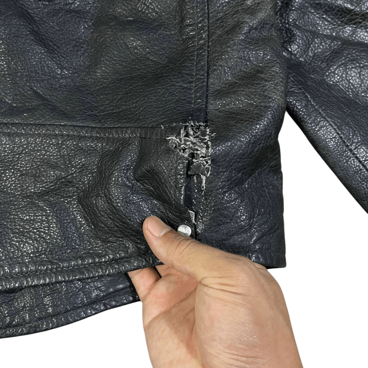 Leather Vintage Motorcycle Rider Leather Jacket Double Collar Size US M / EU 48-50 / 2 - 16 Thumbnail