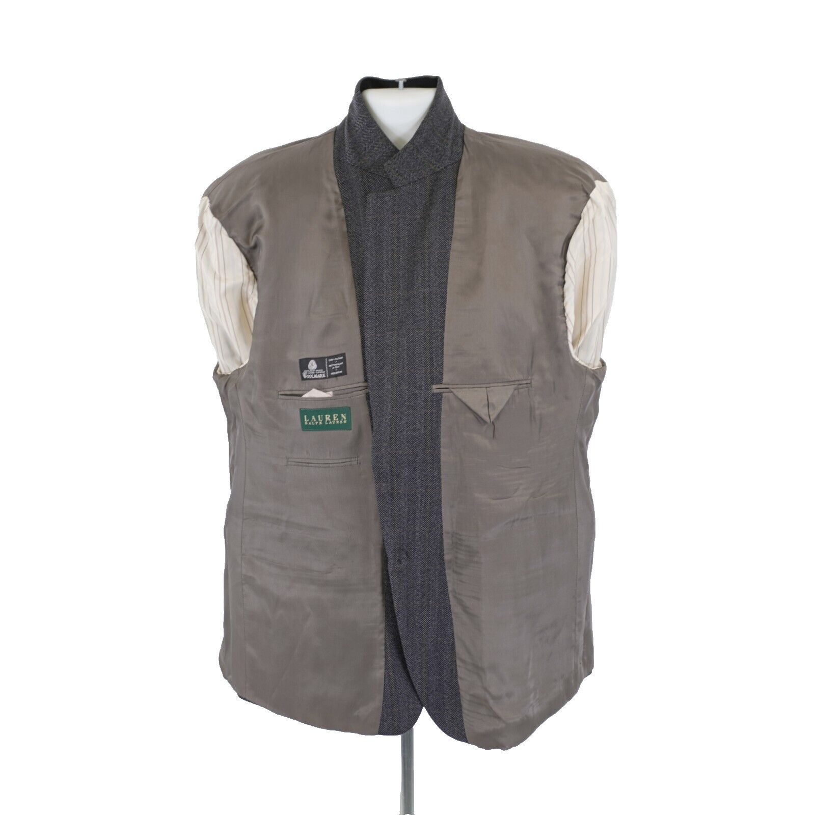 Lauren Ralph Lauren Lauren Ralph Lauren Tweed Wool Blue Gray Herringbone W/ Yell Size 44S - 12 Thumbnail