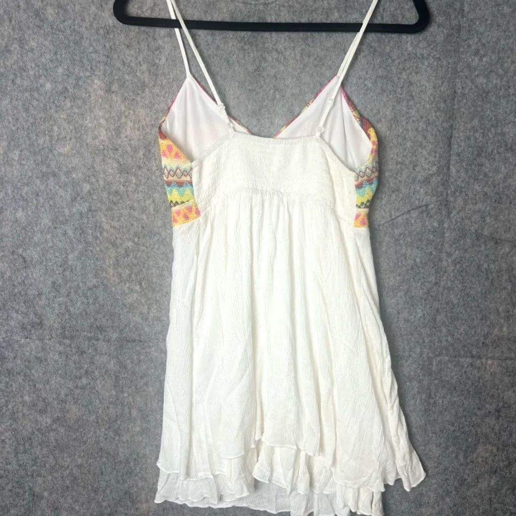 Vintage The Boutique Woman Dress A-Line sleeveless mini knee length White M Modern Boho Shirt? Size M / US 6-8 / IT 42-44 - 4 Thumbnail