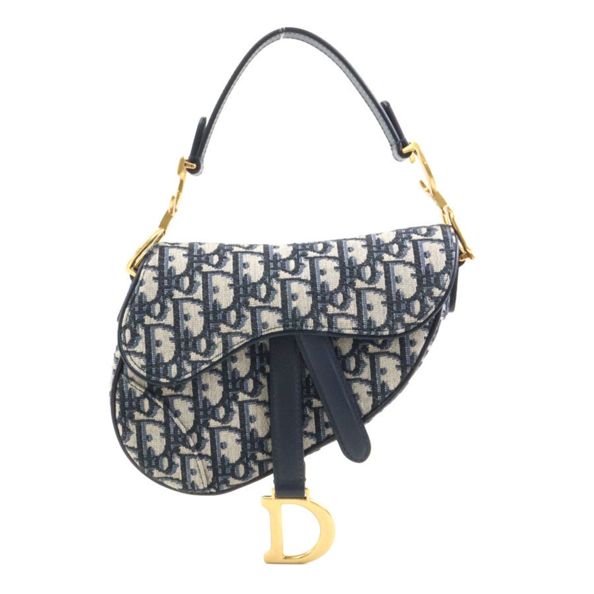 Dior Christian Dior Handbag Saddle Bag Canvas Navy Women's 90072a Size ONE SIZE - 1 Thumbnail