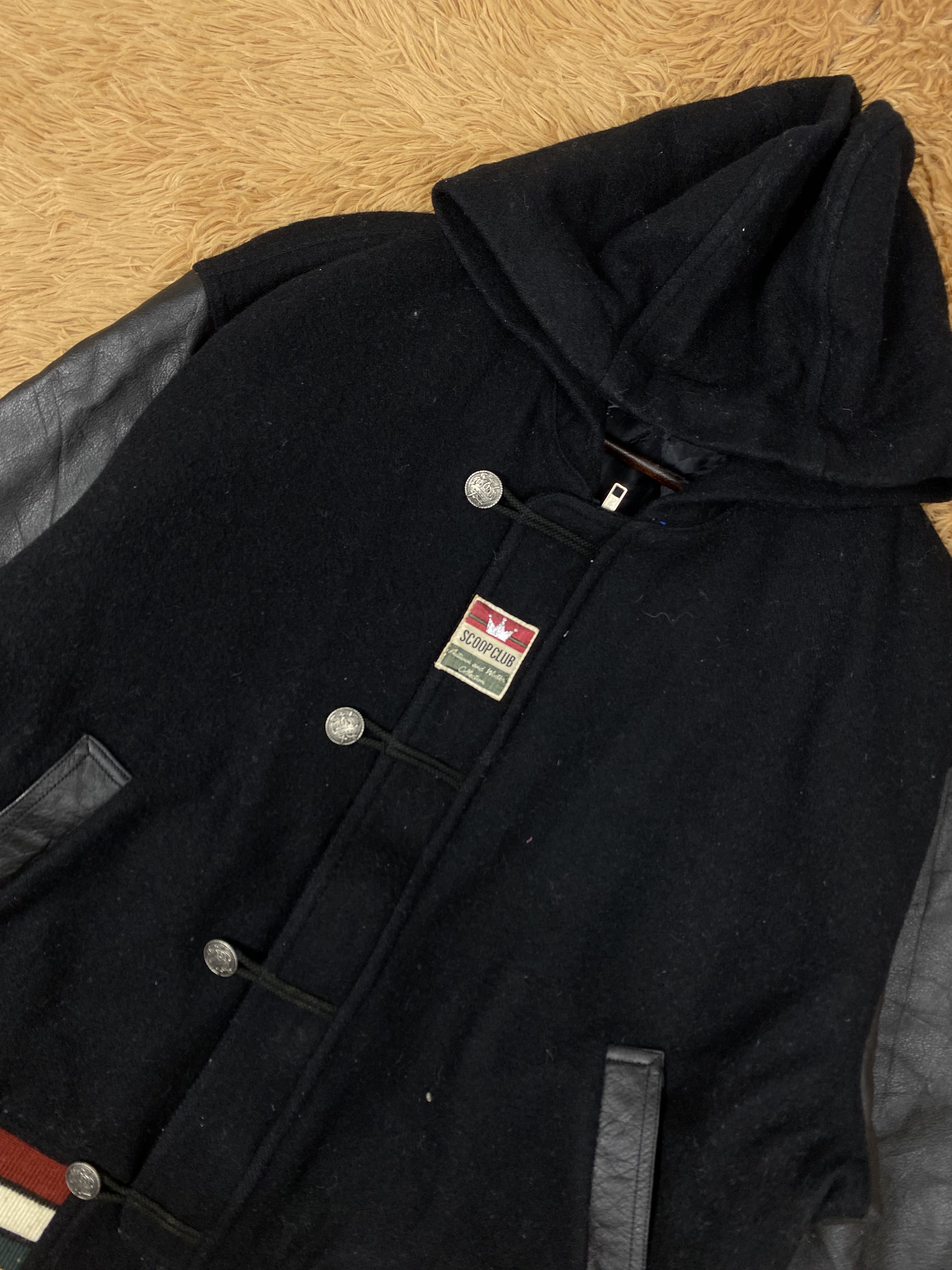 Japanese Brand Vintage Scoop Varsity Leather Sleeve Jacket DJ0209 Size US M / EU 48-50 / 2 - 2 Thumbnail