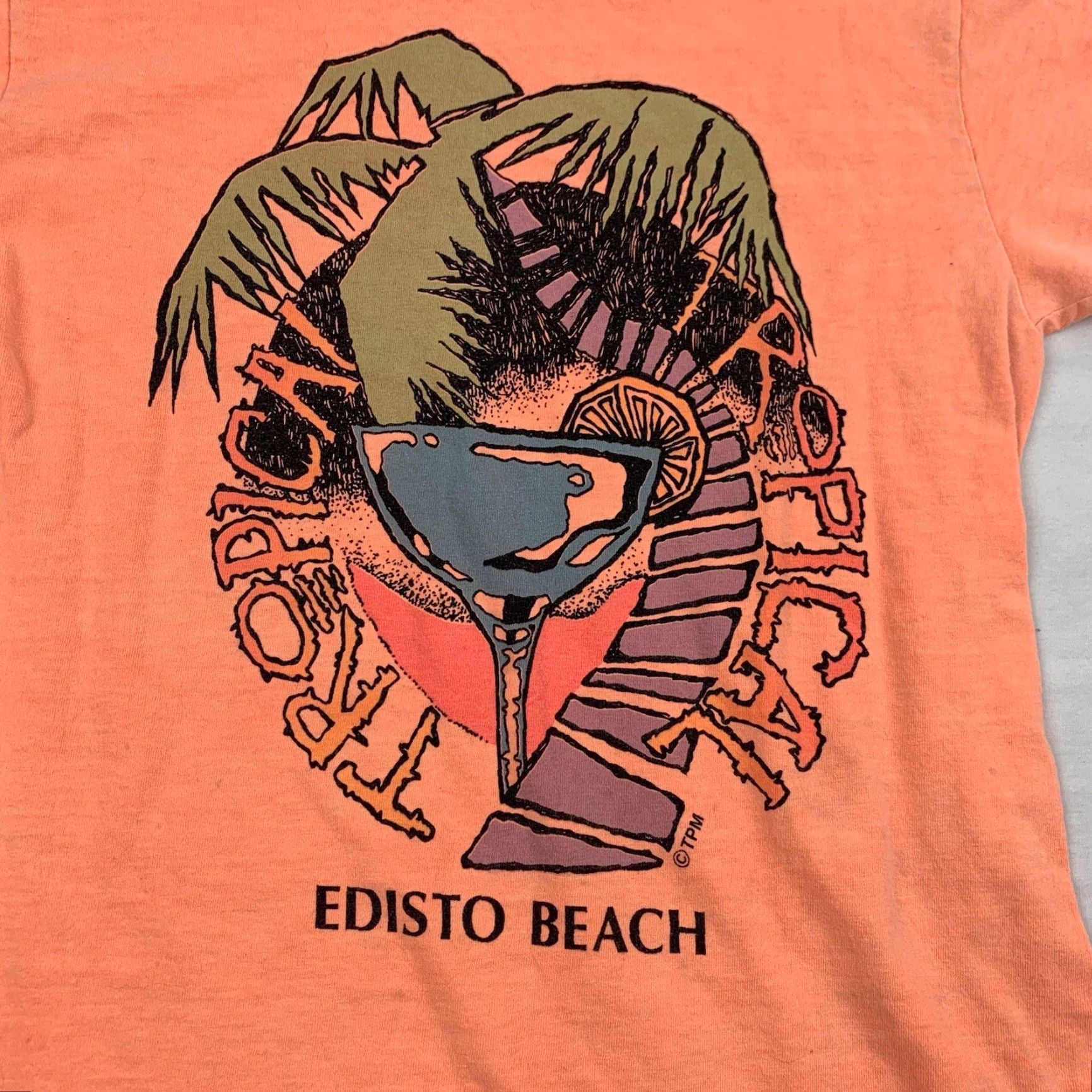 Paradise VINTAGE Edisto Beach Shirt Adult Medium Pink Ocean Tropical Paradise Nature 80s Size US M / EU 48-50 / 2 - 2 Thumbnail