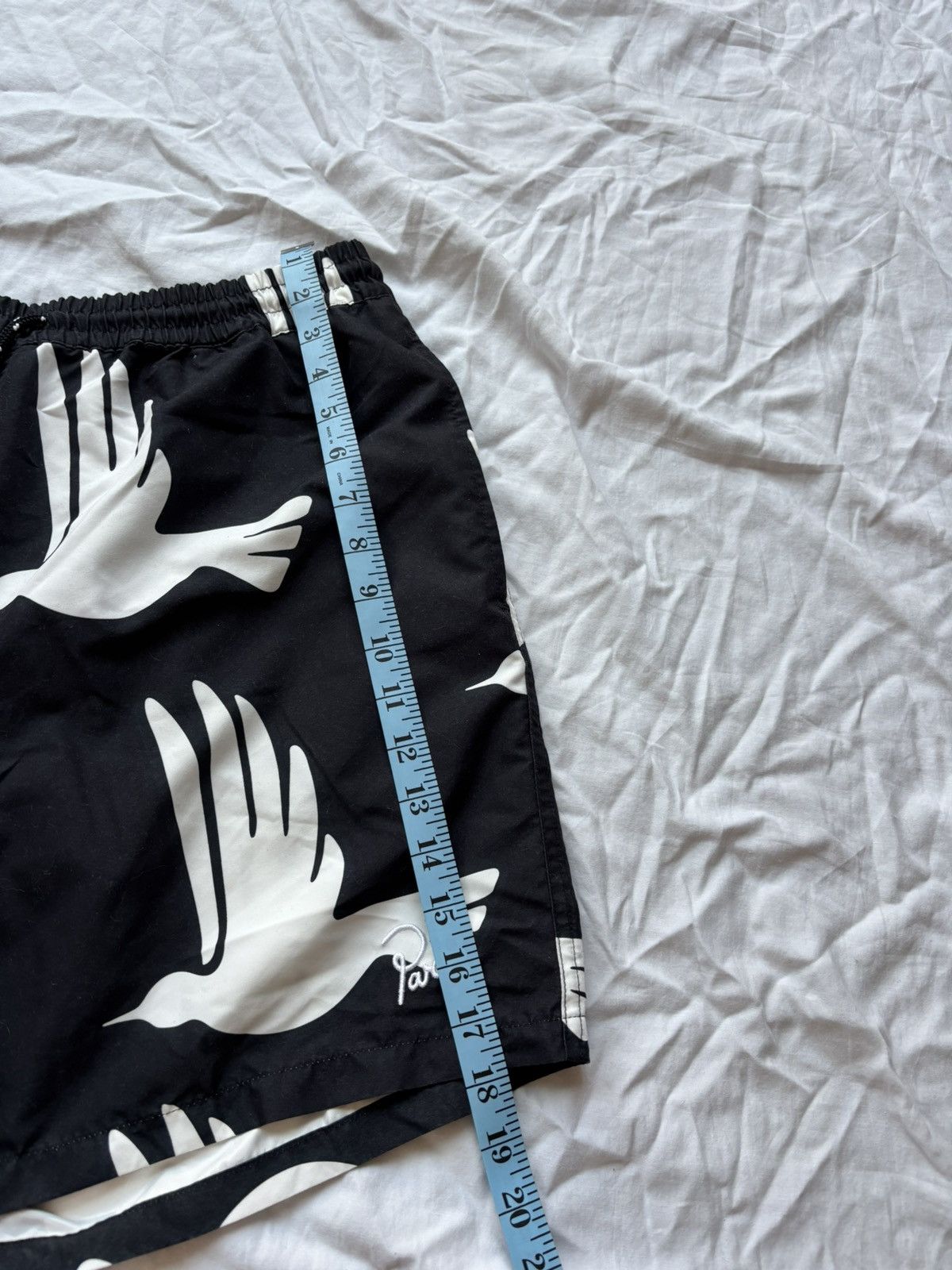 Parra By Parra Black White Bird Print Swim Shorts Graphic Trunks Size US 36 / EU 52 - 6 Thumbnail