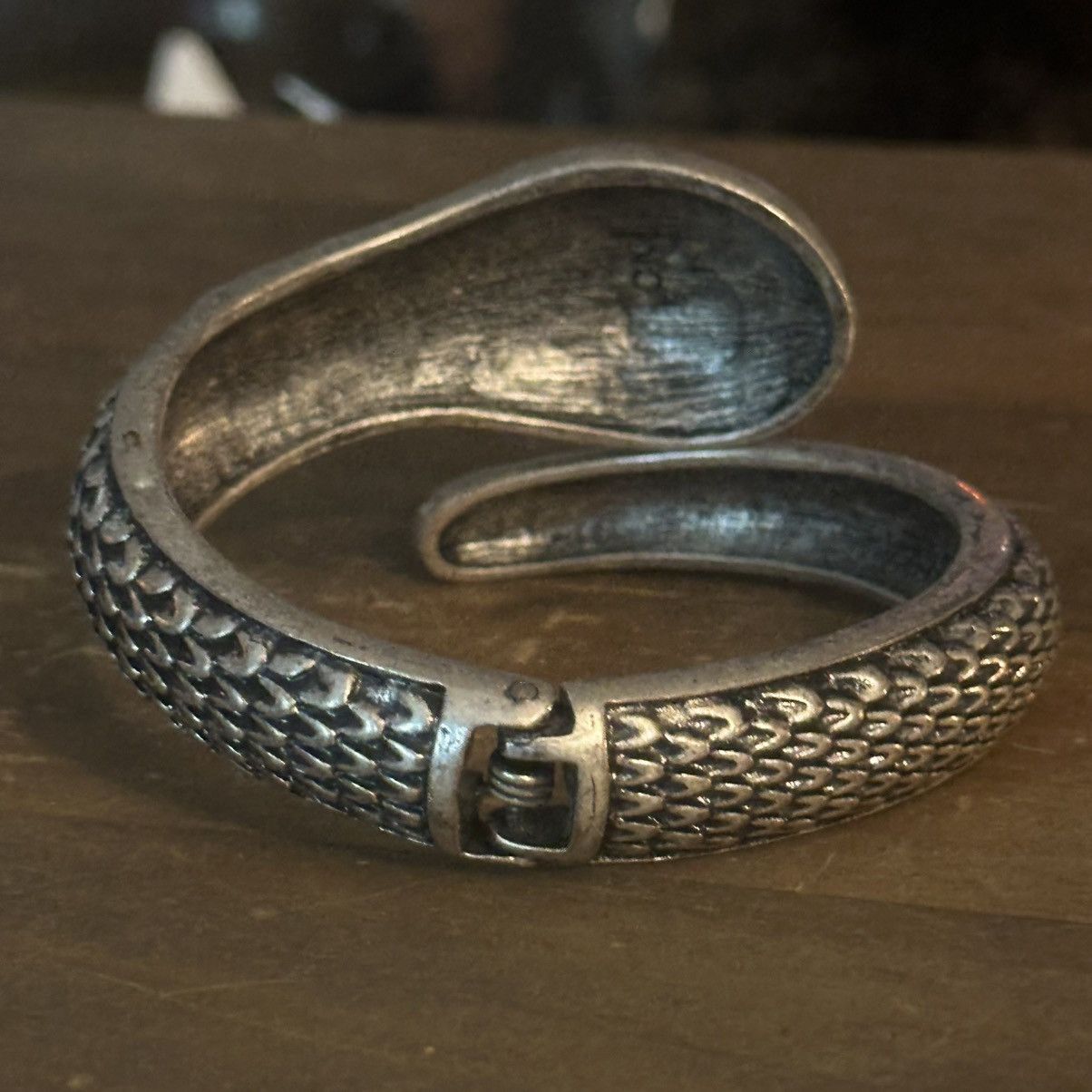 Vintage Vintage silver red rhinestone snake wrap bangle bracelet Size ONE SIZE - 6 Thumbnail