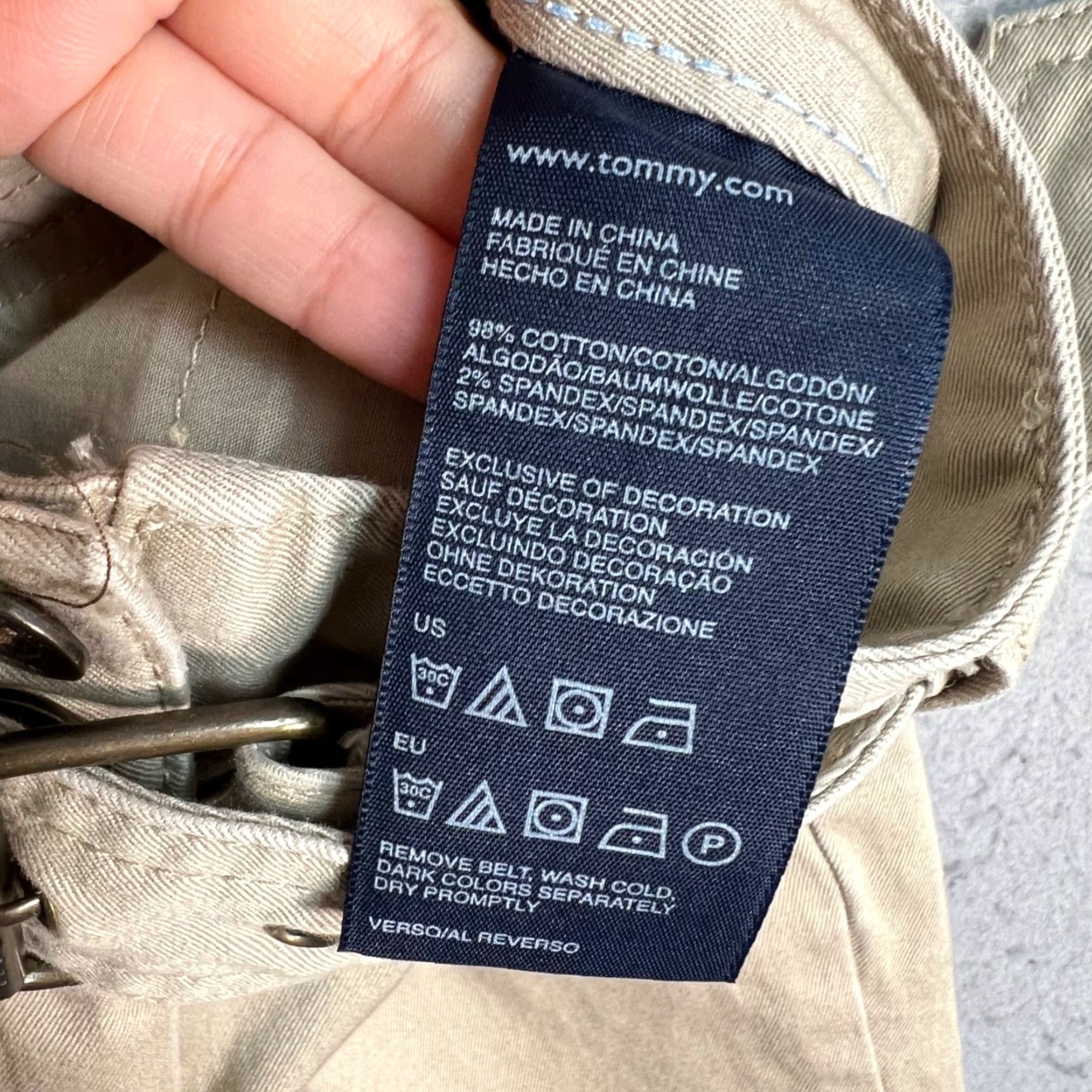 Tommy Hilfiger TOMMY HILFIGER Women's Khaki Wide-Leg Chino Pants Size 4 Cotton Blend Regular Size 27" / US 4 / IT 40 - 4 Thumbnail