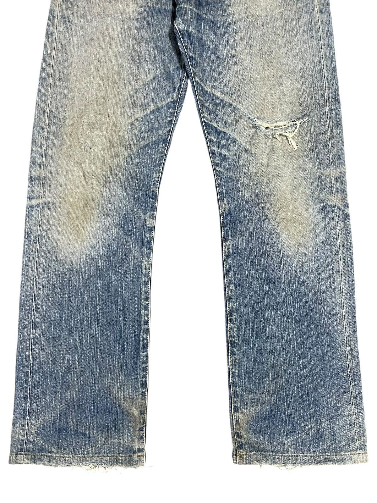 Jun Takahashi Japanese Denim Uniqlo Yellowish Blue FadeWash Straight Jeans Size US 32 / EU 48 - 4 Thumbnail