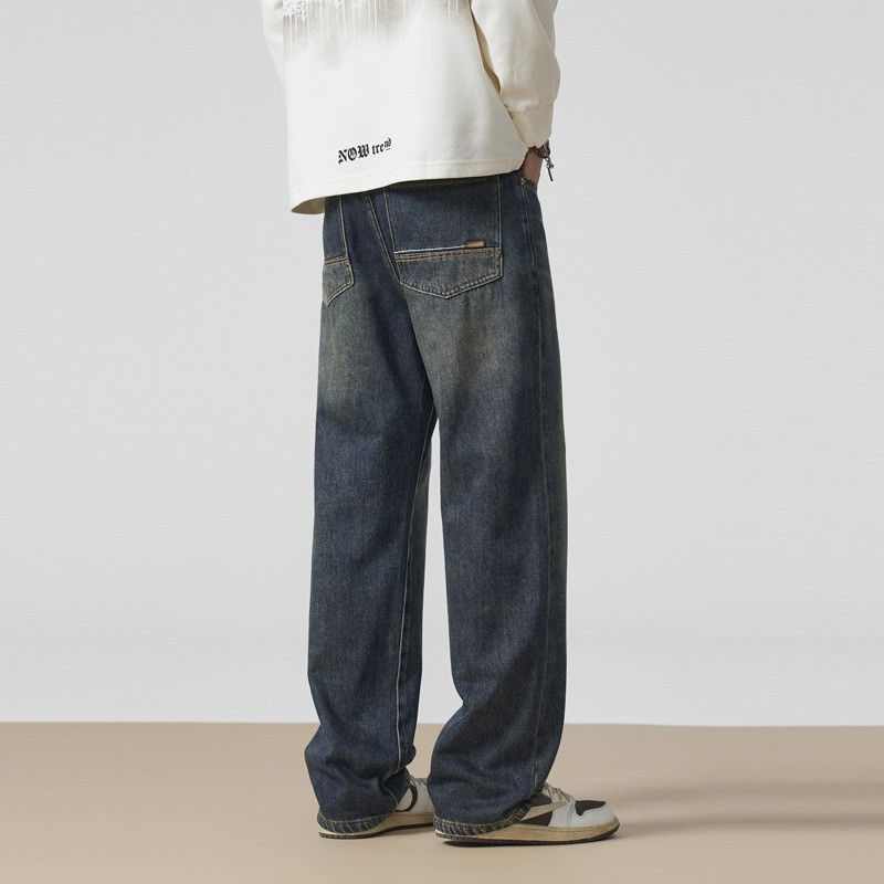 Vintage American retro loose casual straight leg jeans for men Size US 32 / EU 48 - 3 Thumbnail