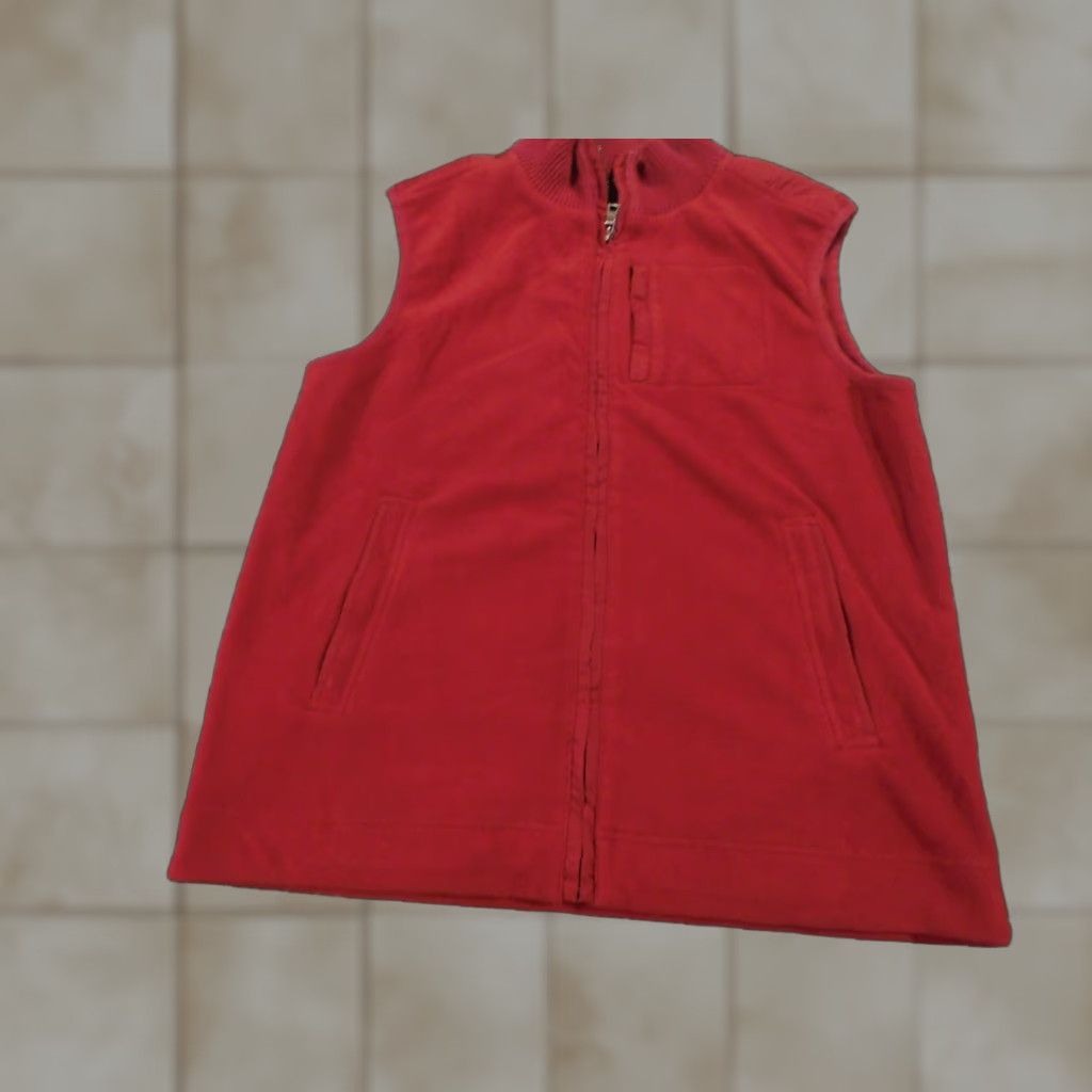 Banana Republic VINTAGE Banana Republic Mens Vest Medium Red Full Zip outerwear Size US M / EU 48-50 / 2 - 1 Thumbnail