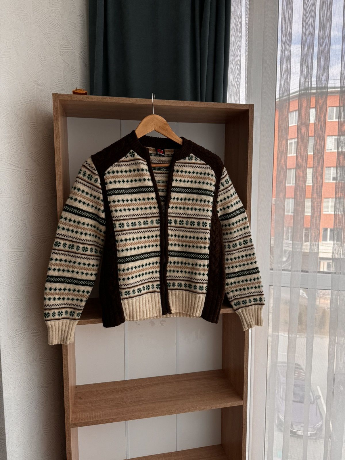 GIESSWEIN × Vintage Vintage Giesswein Tirol Floral Pure Wool Zip Sweater Size US S / EU 44-46 / 1 - 2 Thumbnail
