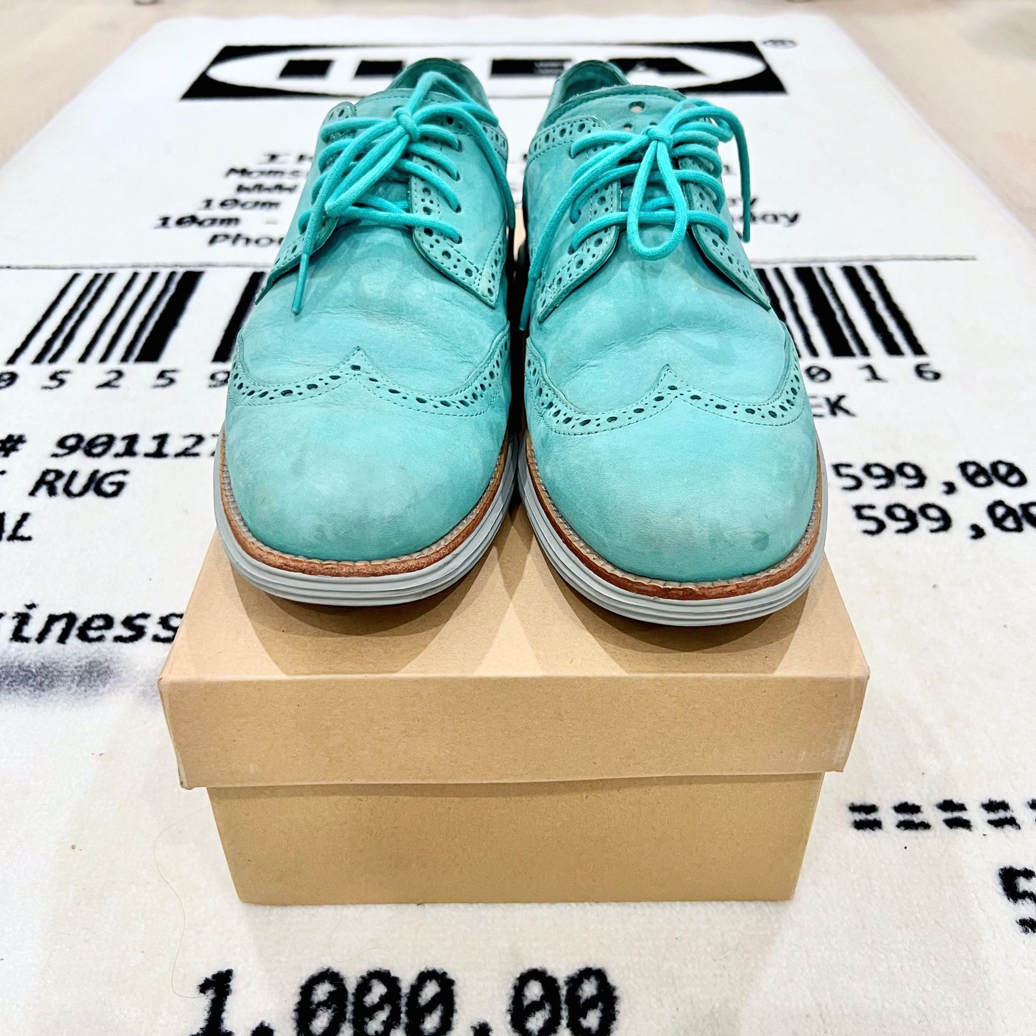 Cole Haan Vintage Cole Haan Lunargrand Wingtip Nubuck Shoes - Poolside Size US 9.5 / EU 42-43 - 2 Thumbnail