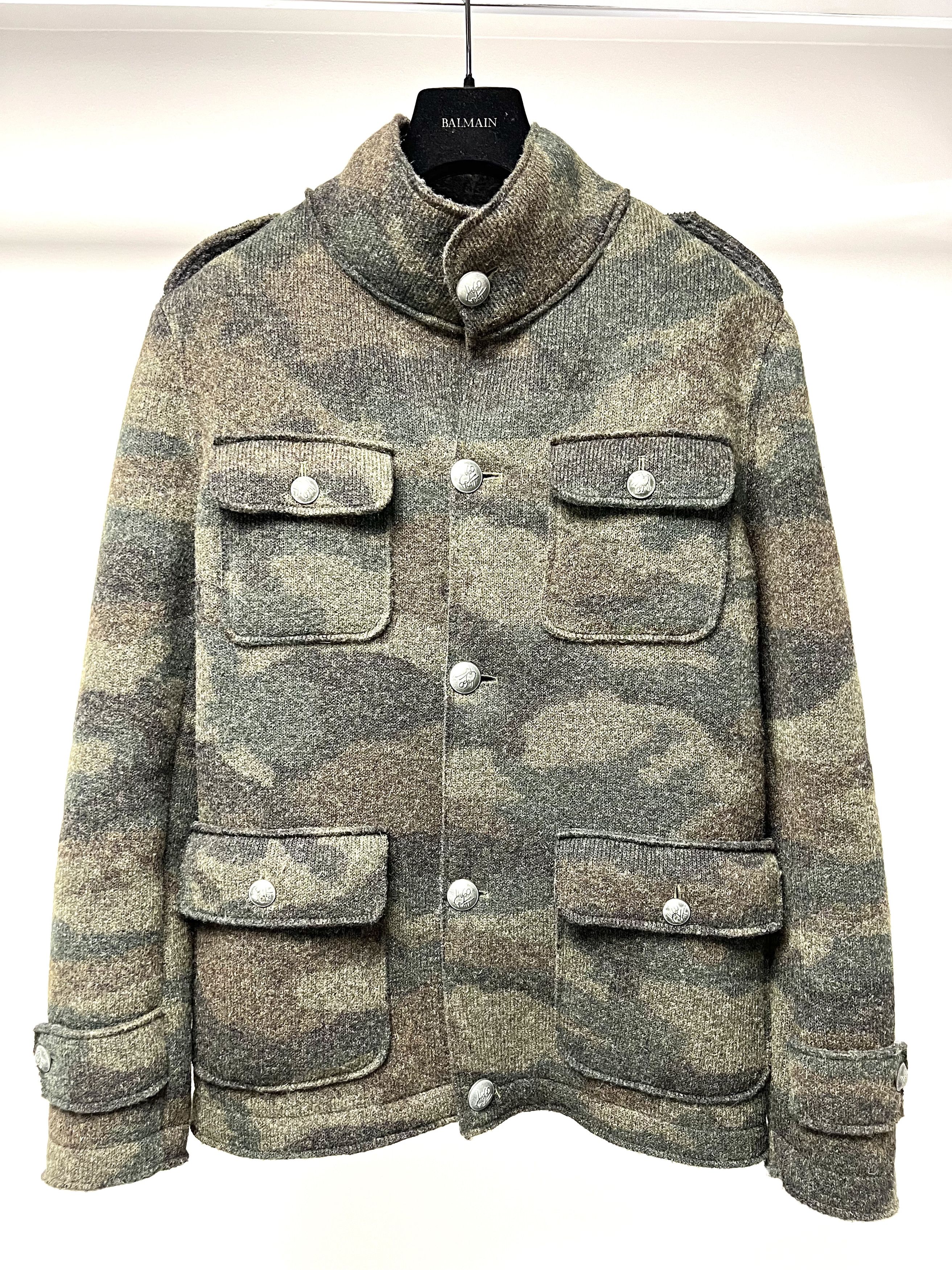 image of Avant Garde New, Hugo Pratt & Corto Mmaltese Wool Coat-Jacket in Camo/Camouflage/Army Green Pattern