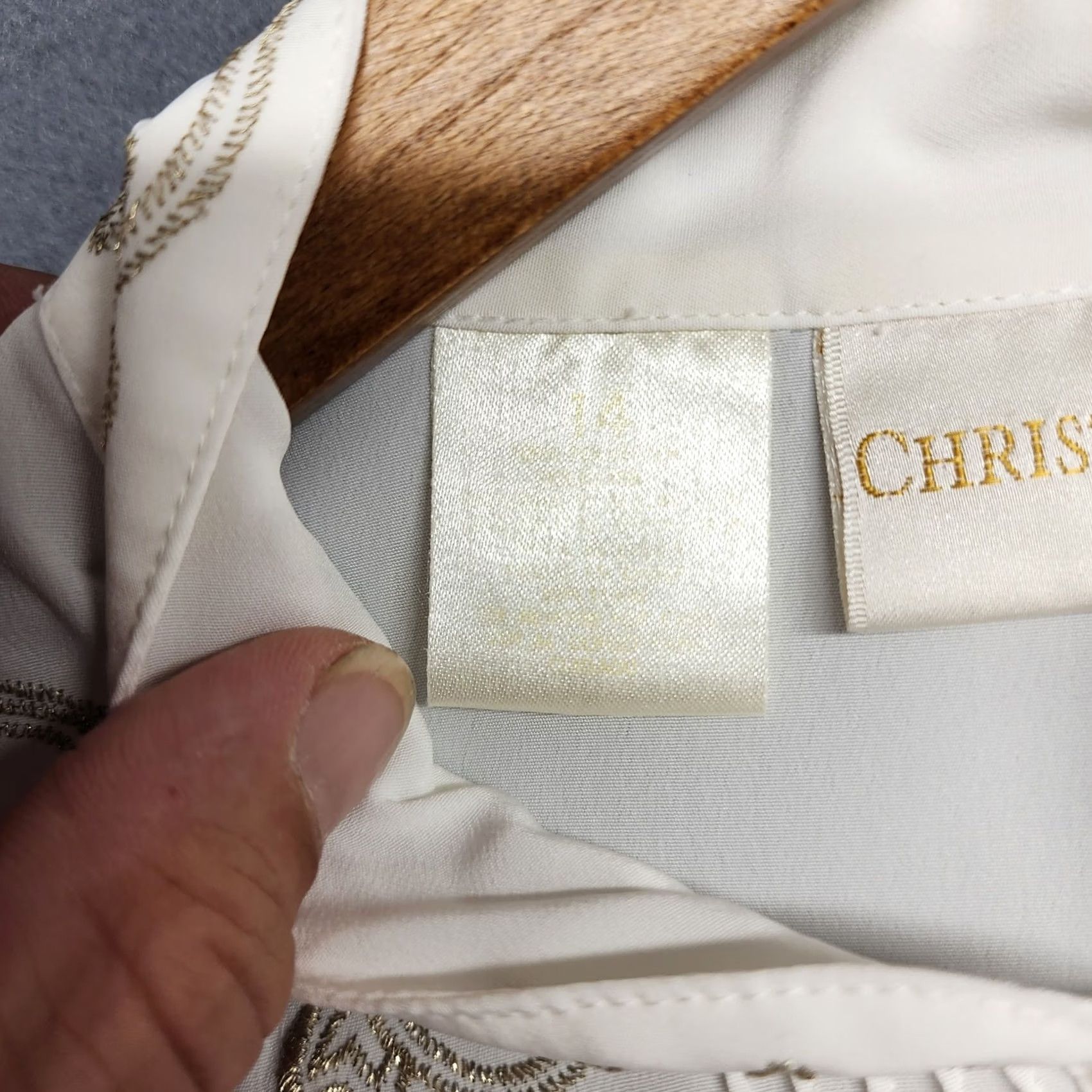 Vintage Christie & Jill Shirt Womens 14 White Embroidered Floral Button Up Rose Blouse Top Size XL / US 12-14 / IT 48-50 - 5 Thumbnail