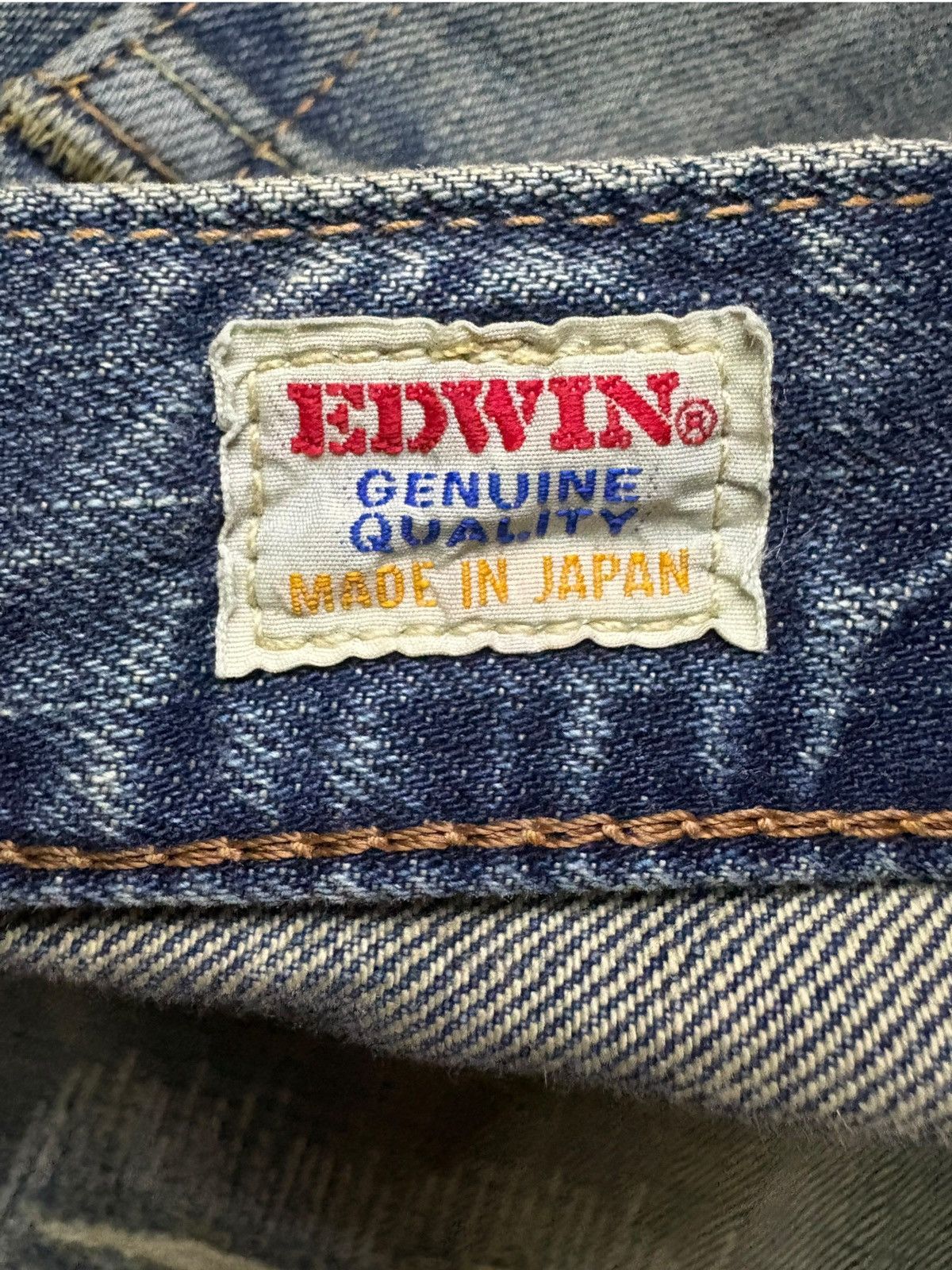 Edwin Vintage Edwin Painted Mud Wash Distress Sashiko Loose Jeans Size US 28 / EU 44 - 13 Thumbnail