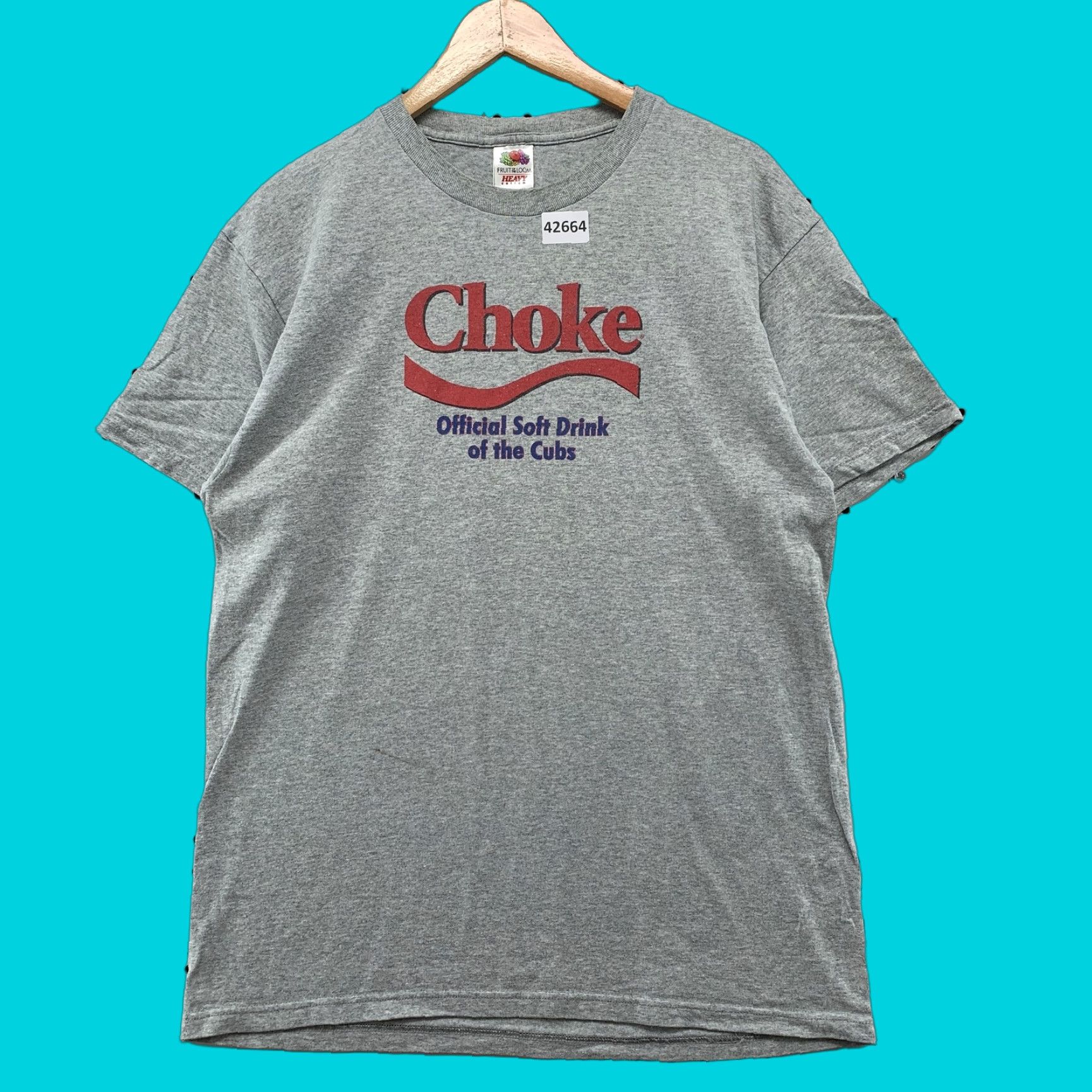 Fruit Of The Loom VINTAGE Chicago Cubs Shirt Mens Large Gray Coca Cola Parody USA Funny 90s Theme Men T-Shirt Size US L / EU 52-54 / 3 - 1 Thumbnail