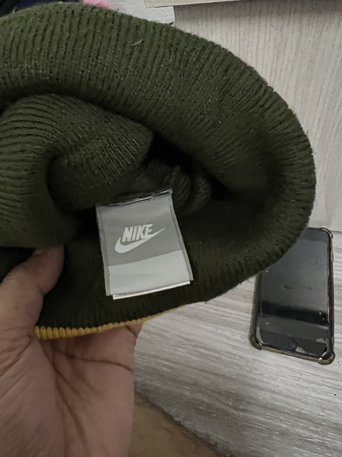 Nike Vintage Nike Big logo Beanie Hat Size ONE SIZE - 6 Thumbnail