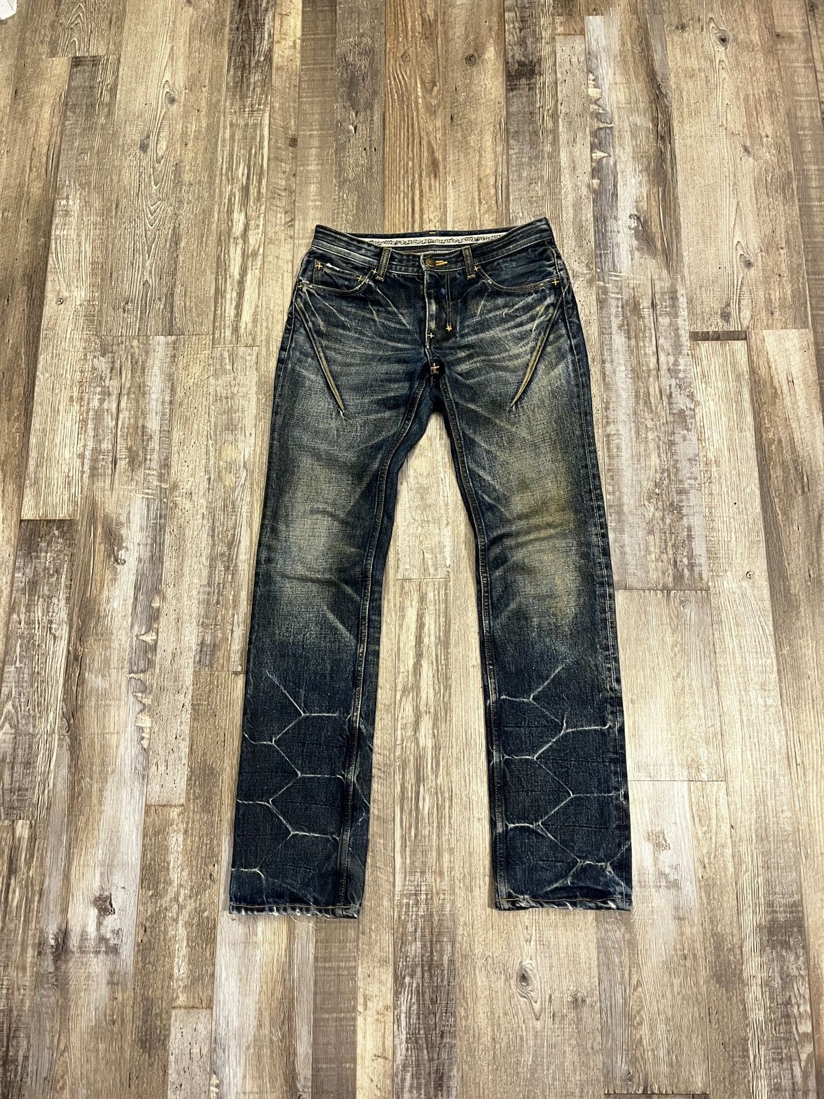 Number (N)ine NUMBER NINE SS08 “BIRDS” MUDWASH PAIN DENIM | Grailed