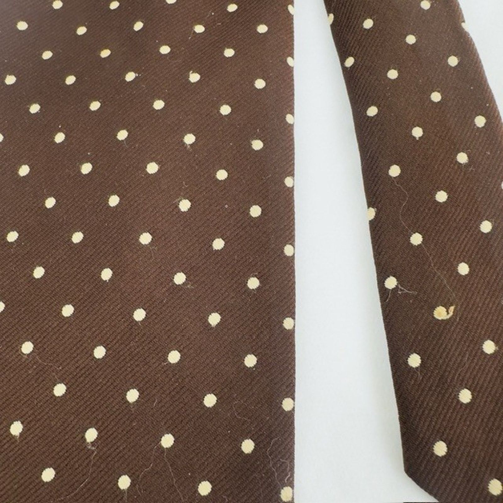 REGAL Regal Designer tie Brown w/Tan Polka Dot Preppy Business VTG Size ONE SIZE - 5 Thumbnail