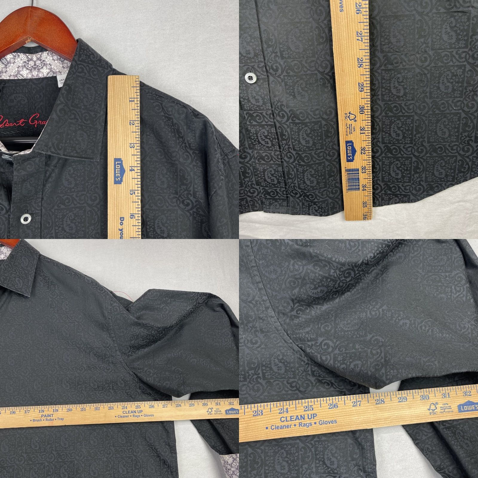 Robert Graham Robert Graham Shirt Mens XL Tall Black Paisley Long Sleeve Button-Up Size US XL / EU 56 / 4 - 8 Thumbnail
