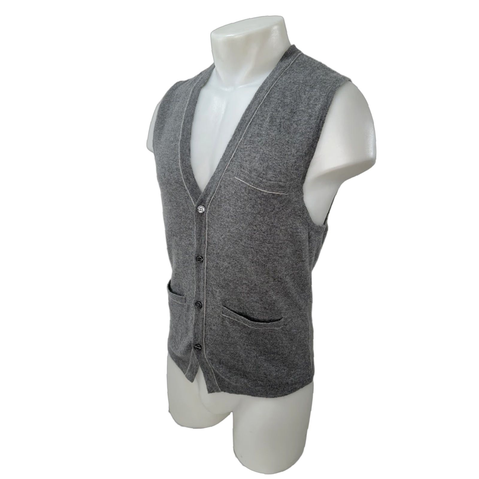 BUGATCHI BUGATCHI Vest Mens S Wool Blend Gray Cardigan Sweater Zip? No Zipper - Tag New MSRP 199 Size US S / EU 44-46 / 1 - 1 Thumbnail