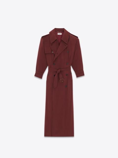 Saint Laurent Paris $6.6K VALUE Burgundy Trench Coat in twill Size M / US 6-8 / IT 42-44 - 1 Preview